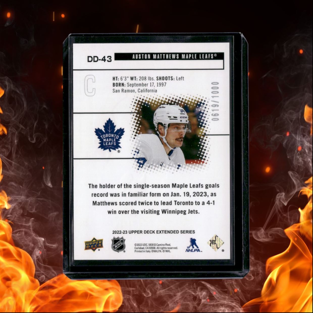 2022-23 Upper Deck Auston Matthews Diamond Dominance 0619/1000 #DD-43