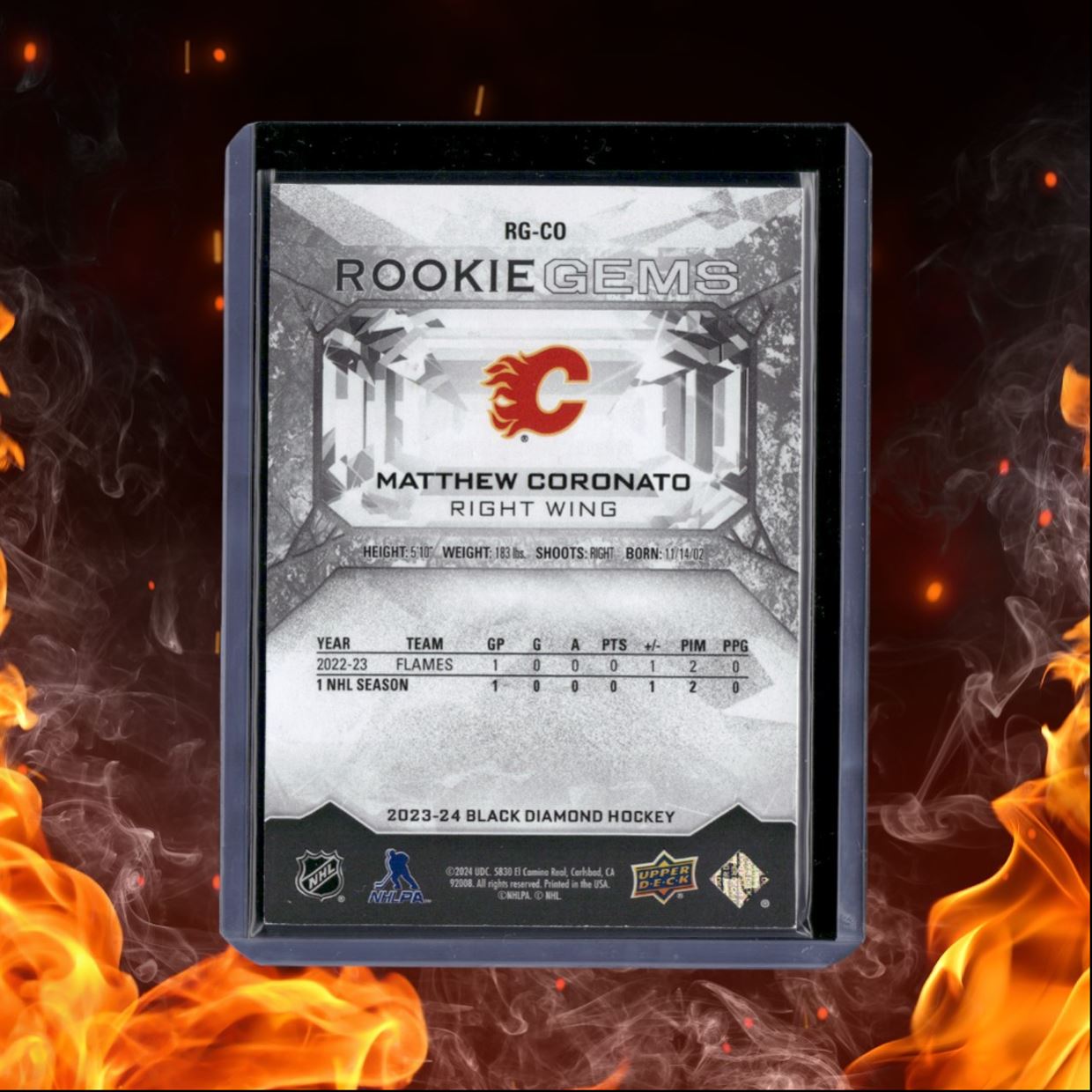 2023-24 Upper Deck Black Diamond Matthew Coronato Gems Rookie 110/399 #RG-CO