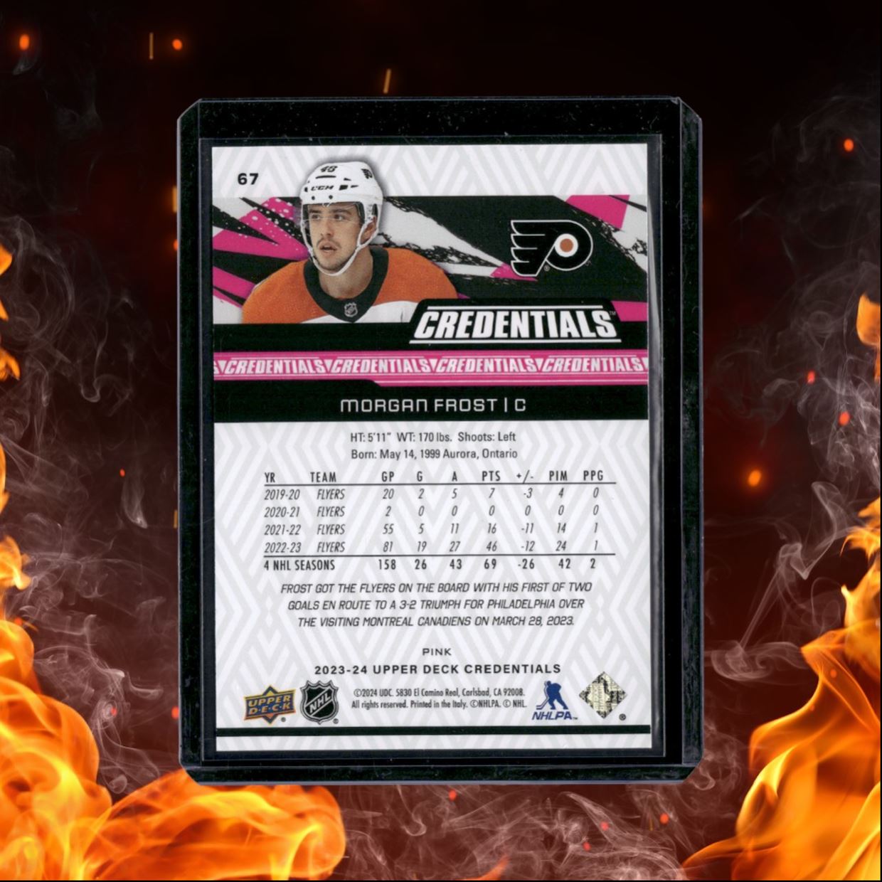 2023-24 Upper Deck Credentials Morgan Frost Pink 02/49 #67