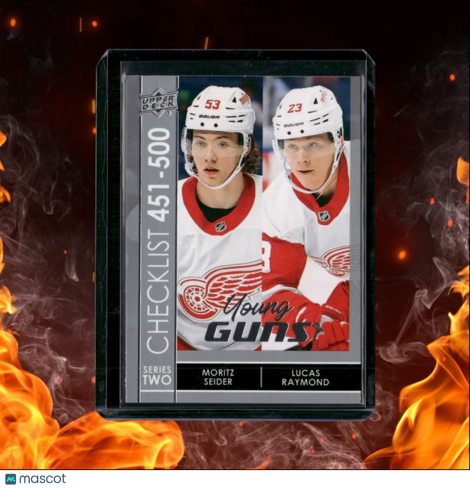 2021-22 Upper Deck Moritz Seider / Lucas Raymond Young Guns Checklist Rookie