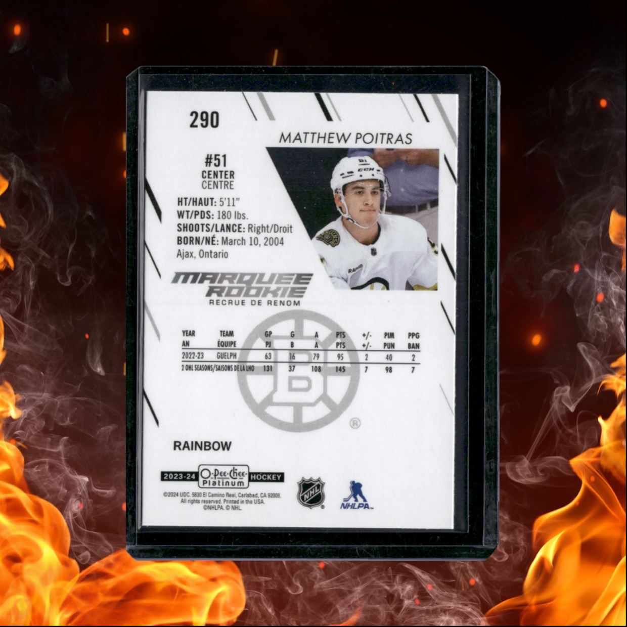 2023-24 O-Pee-Chee Platinum Matthew Poitras Rainbow Marquee Rookie #290