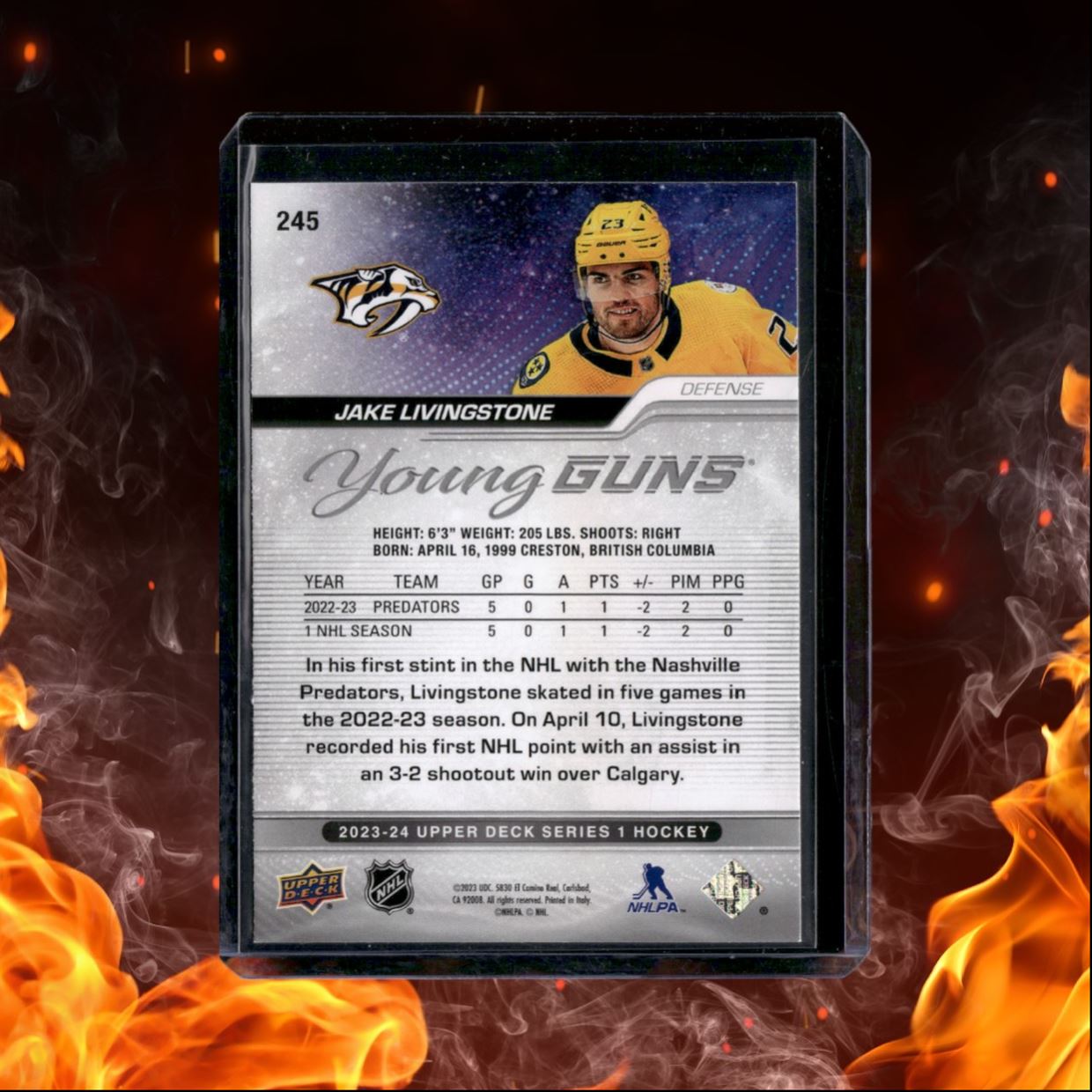 2023-24 Upper Deck Tony Salmelainen Outburst Silver Young Guns Rookie #245