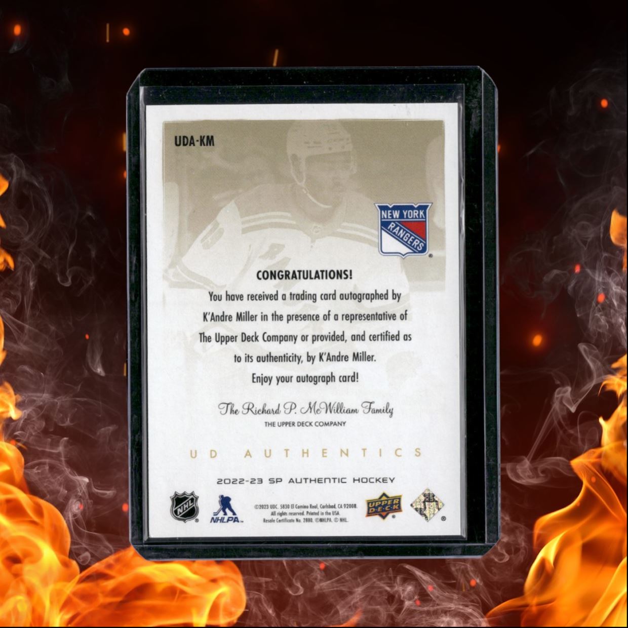 2022-23 SP Authentic K'Andre Miller UD Authentics Auto #UDA-KM