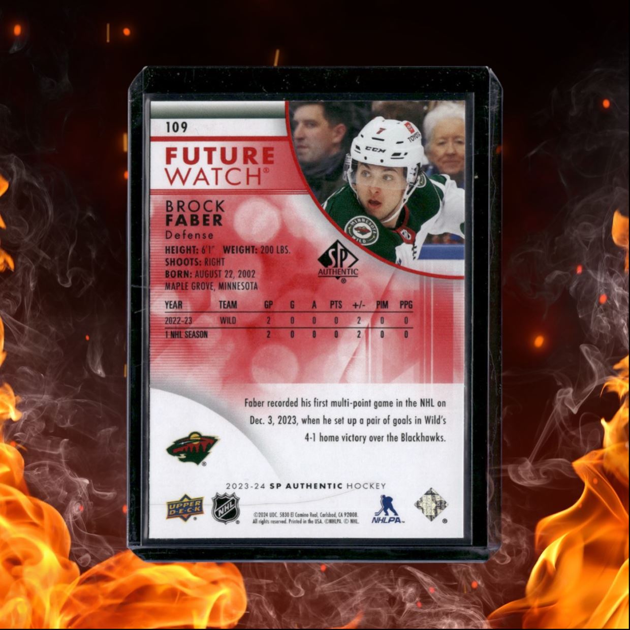 2023-24 SP Authentic Brock Faber Future Watch Limited Red Rookie #109