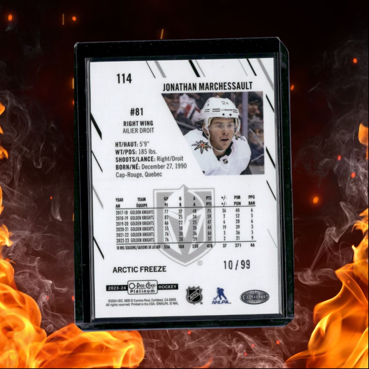 2023-24 O-Pee-Chee Platinum Jonathan Marchessault Arctic Freeze 10/99 #114