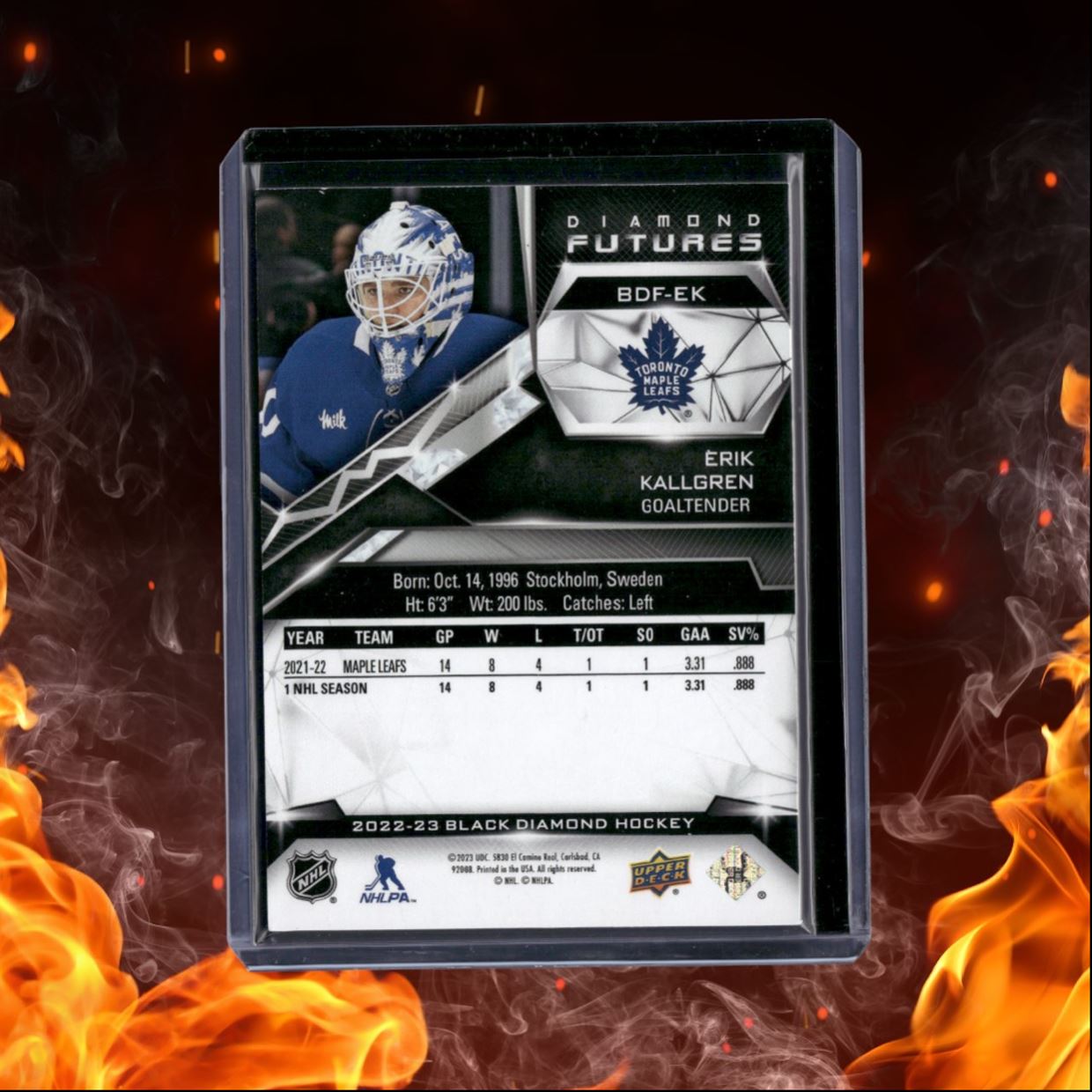2022-23 Upper Deck Black Erik Kallgren Diamond Futures Rookie 207/299 #BDF-EK