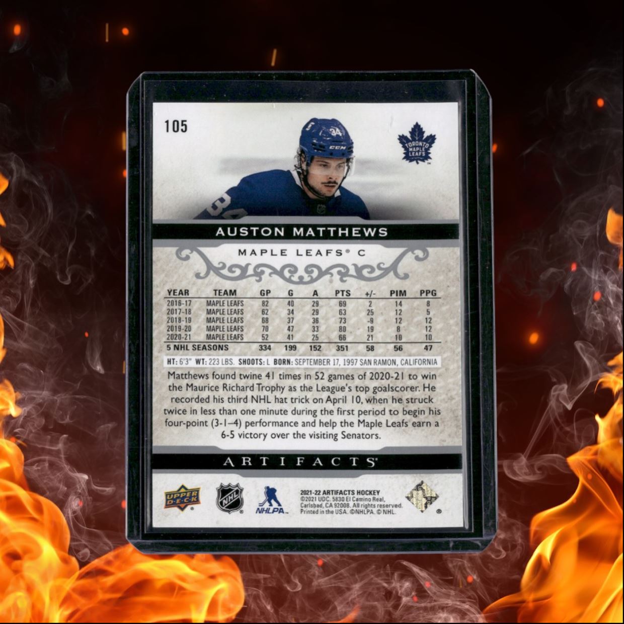 2021-22 Upper Deck Artifacts Auston Matthews 567/599 #105