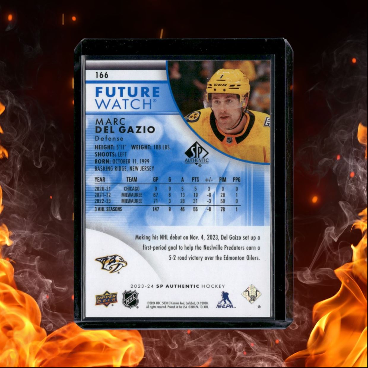 2023-24 SP Authentic Marc Del Gaizo Future Watch Limited Blue Rookie 145/399