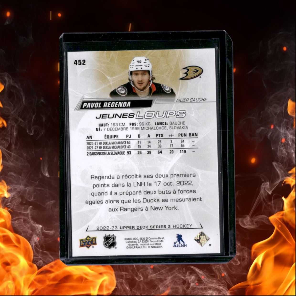 2022-23 Upper Deck Pavol Regenda French Young Guns Rookie #452