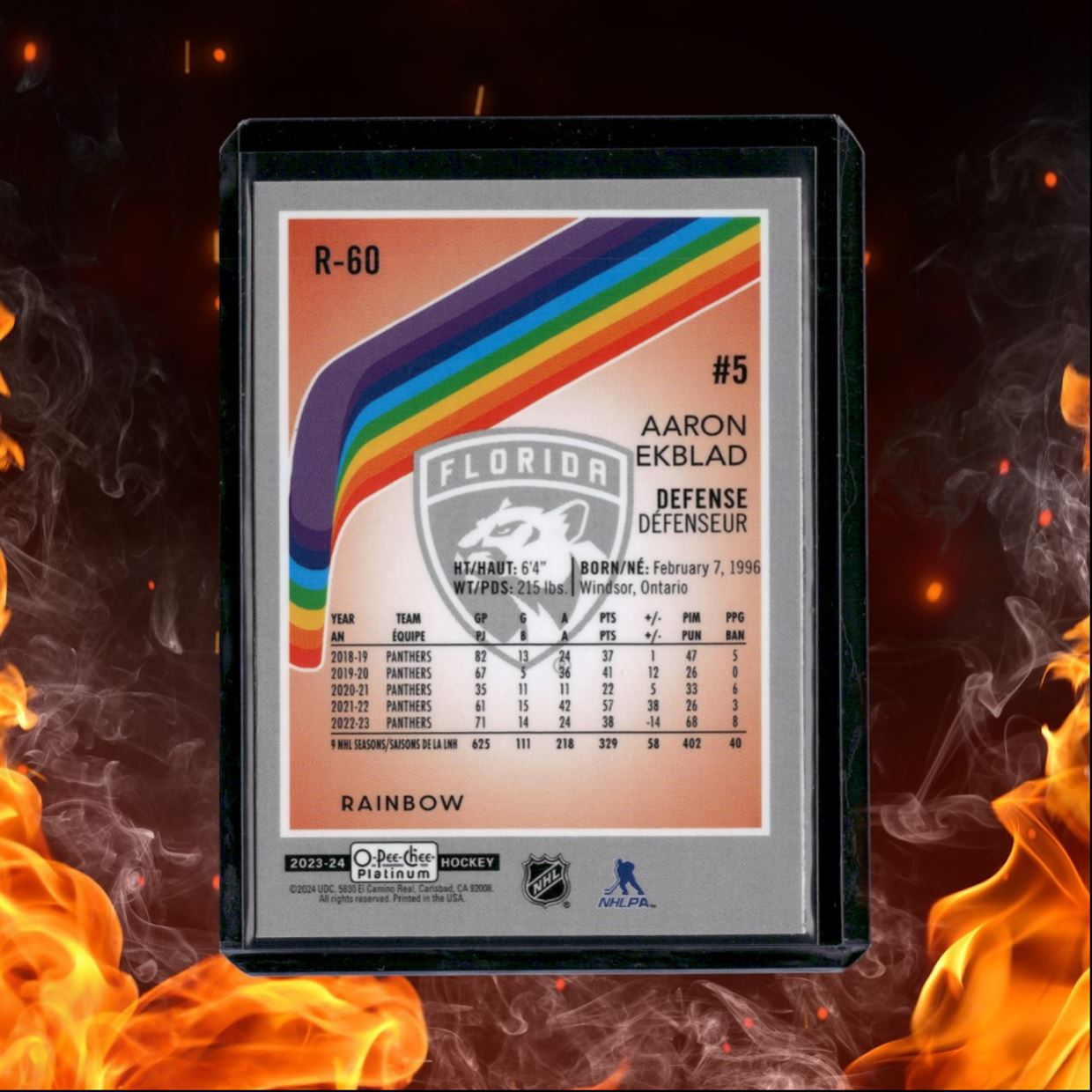2023-24 O-Pee-Chee Platinum Aaron Ekblad Retro Rainbow #R-60