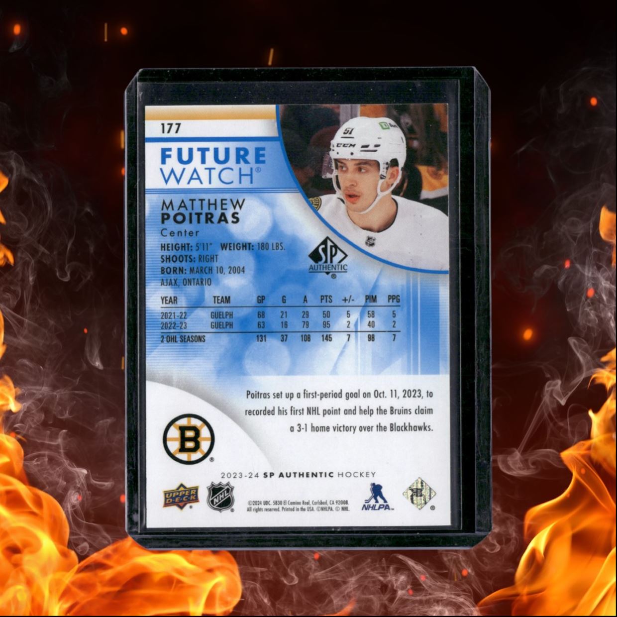 2023-24 SP Authentic Matthew Poitras Future Watch Limited Red Rookie 347/399