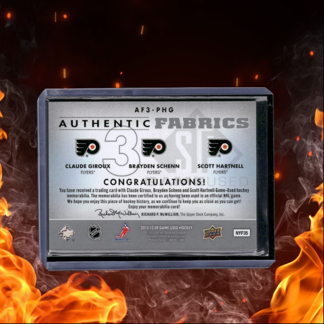 2012-13 SP Game Used Giroux / Schenn / Hartnell Authentic Fabrics Triple Jersey