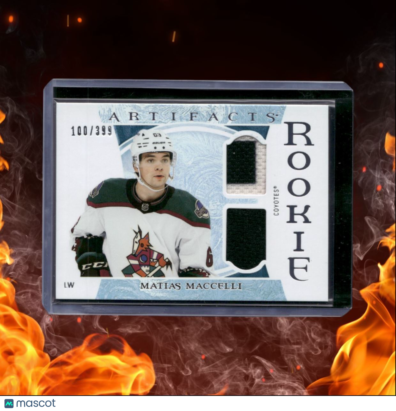 2022-23 Upper Deck Artifacts Matias Maccelli Dual Jersey Horizontal Rookie