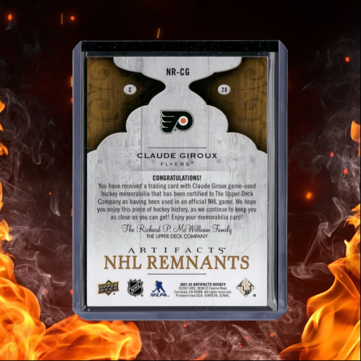 2021-22 Upper Deck Artifacts Claude Giroux NHL Remnants Jersey #NR-CG