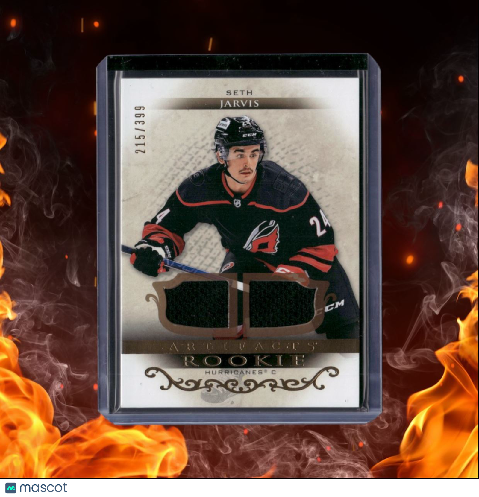 2021-22 Upper Deck Artifacts Seth Jarvis Dual Jersey Gold Rookie 215/399 #V