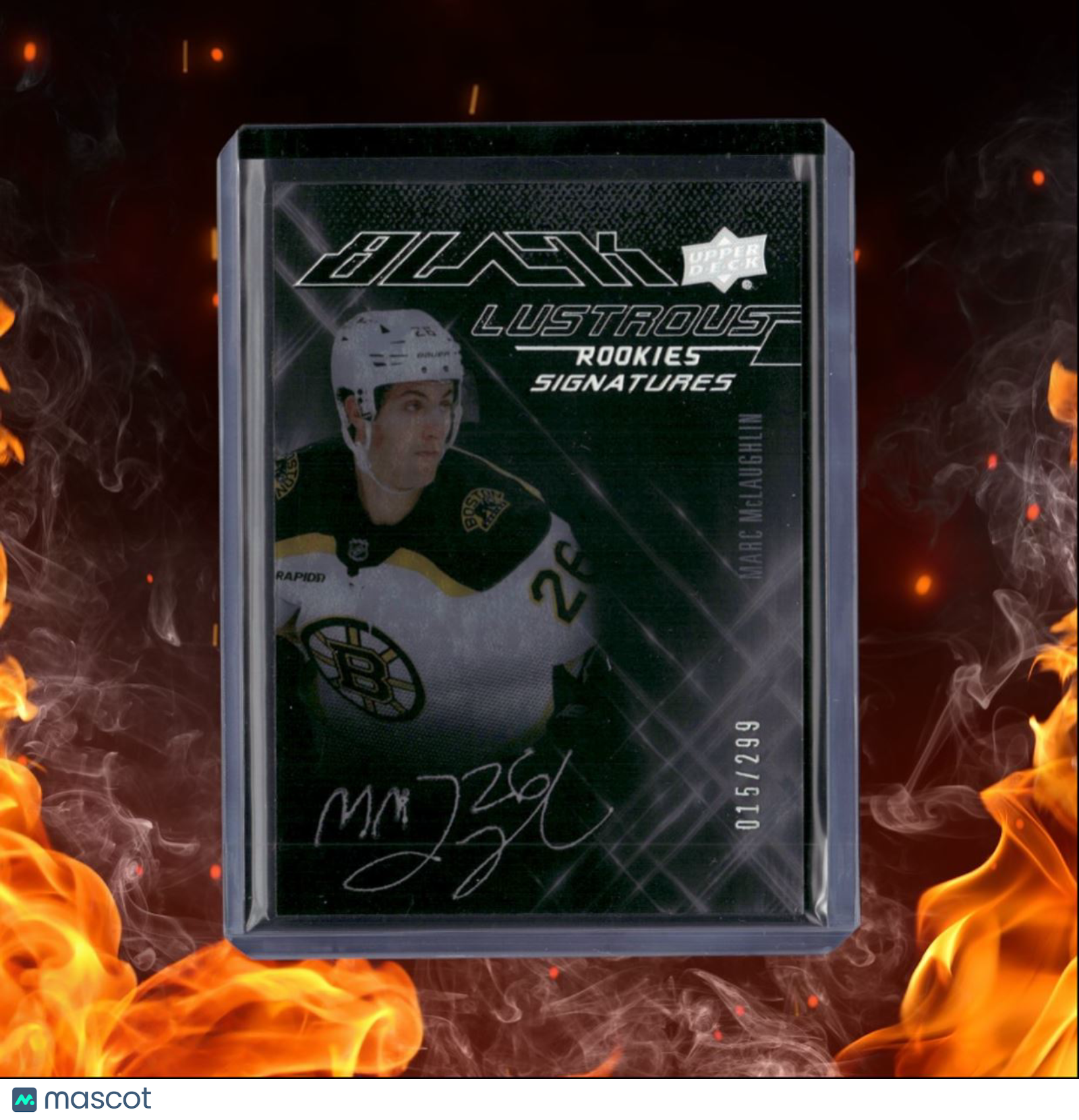 2022-23 Upper Deck SPx Marc McLaughlin Black Lustrous Rookie Auto 015/299 #LS-MM
