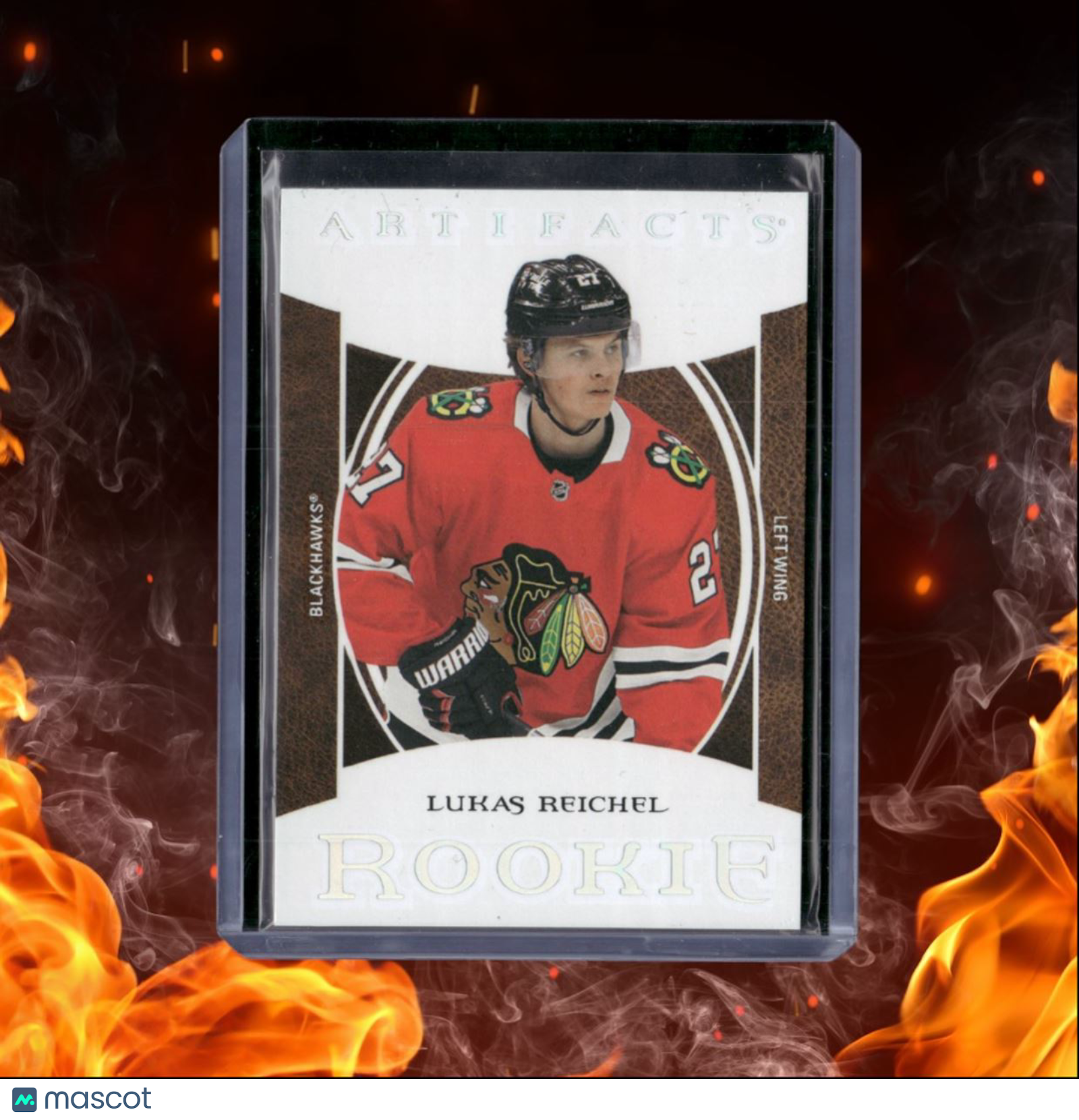2022-23 Upper Deck Artifacts Lukas Reichel Wood Rookie Auto #183