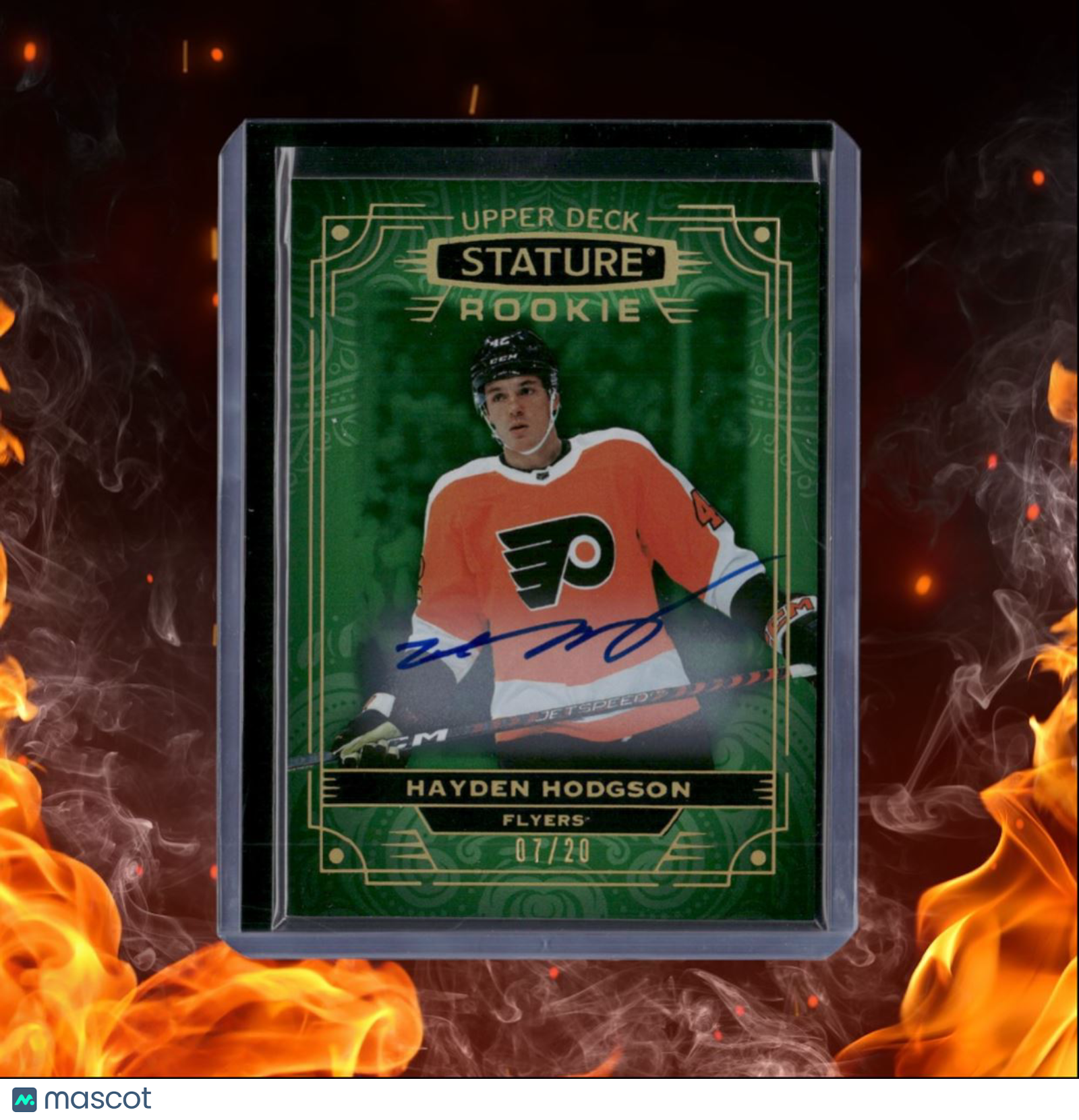 2022-23 Upper Deck Stature Hayden Hodgson Green Variation Rookie Auto 07/20 #192