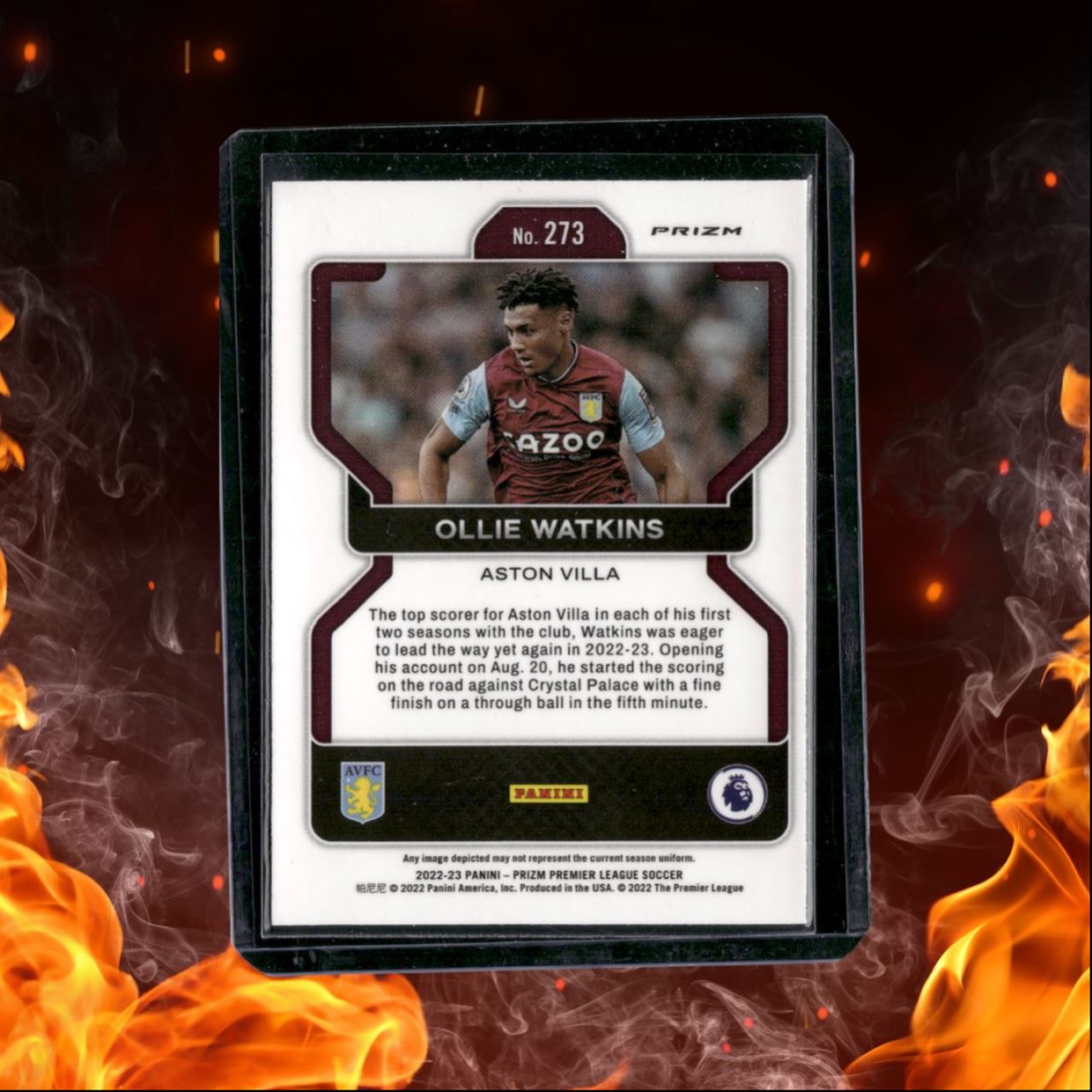2022 Panini Prizm Premier League Ollie Watkins Purple Pulsar Prizm #273