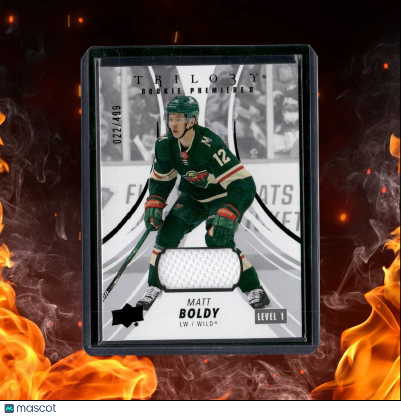 2022-23 Upper Deck Trilogy Matt Boldy Level 1 Premieres Jersey Rookie 022/499