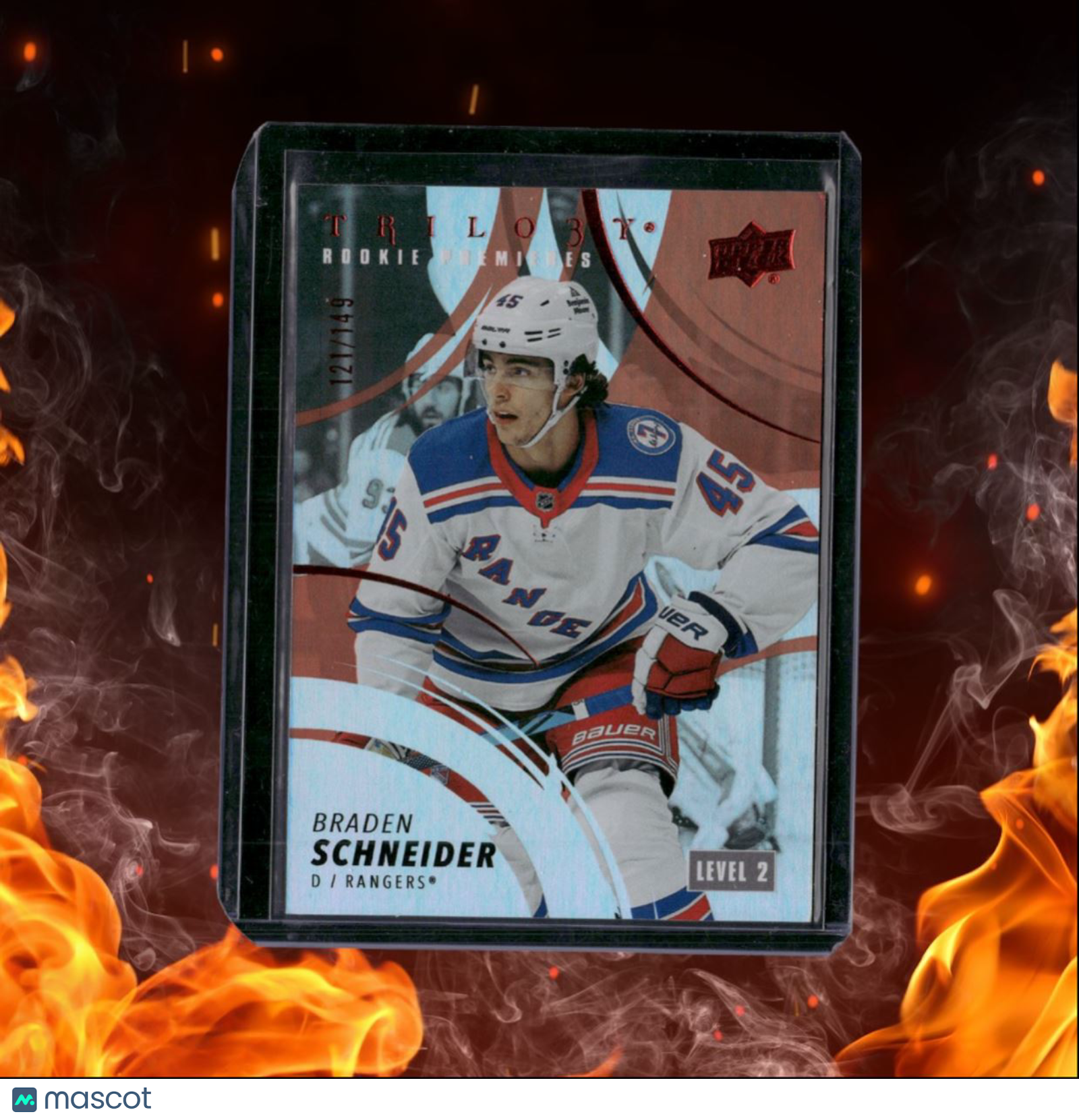 2022-23 Upper Deck Trilogy Braden Schneider Level 2 Premieres Red Rookie 121/149
