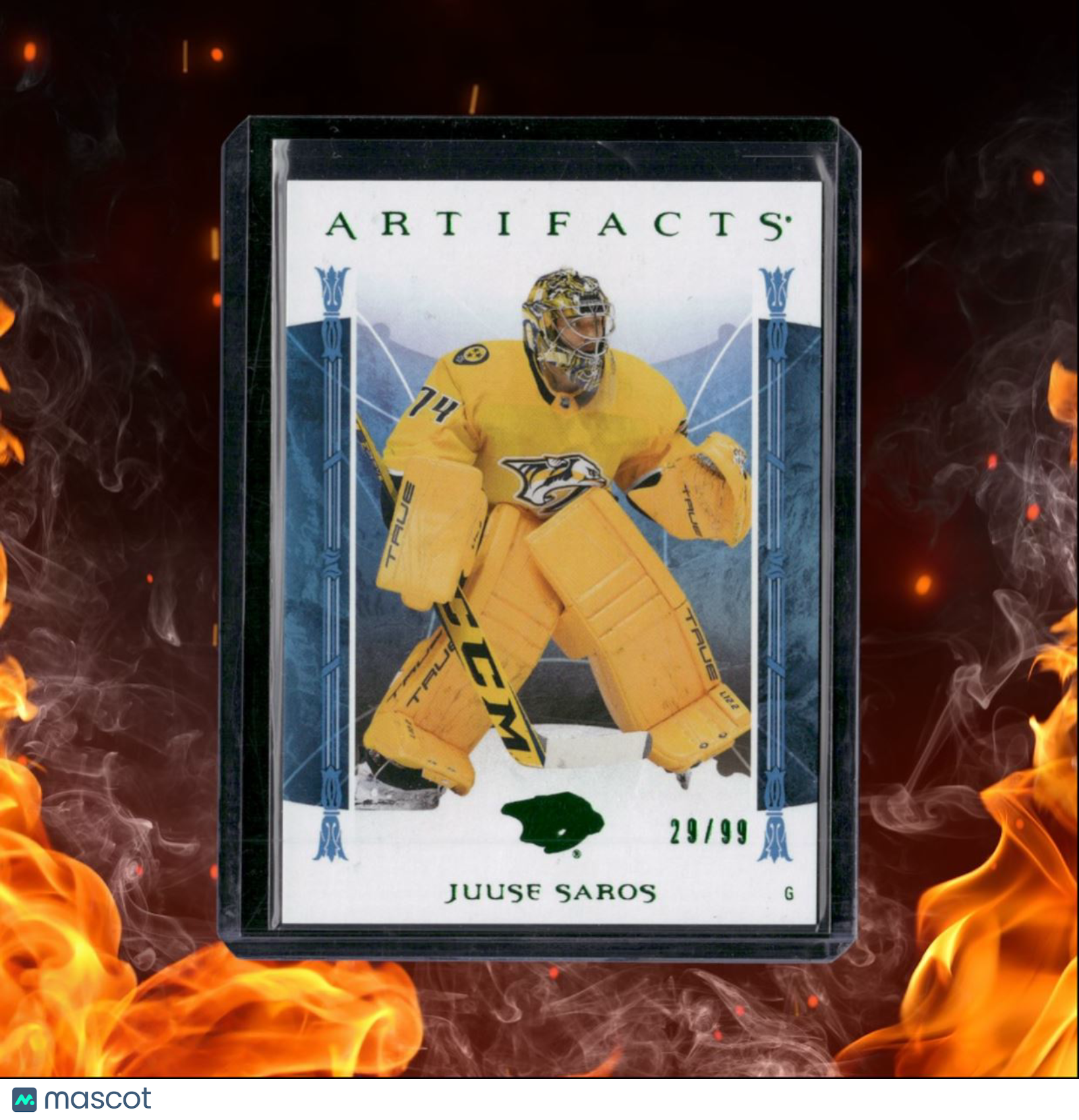 2022-23 Upper Deck Artifacts Juuse Saros Emerald Green 29/99 #149
