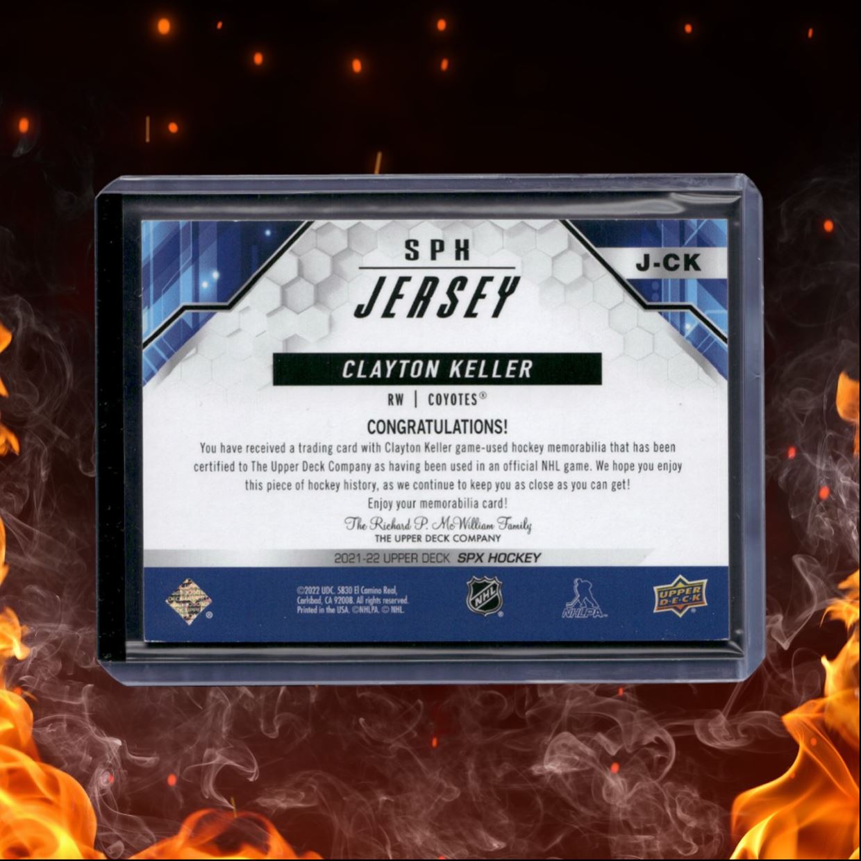 2021-22 Upper Deck SPx Clayton Keller Jersey #J-CK