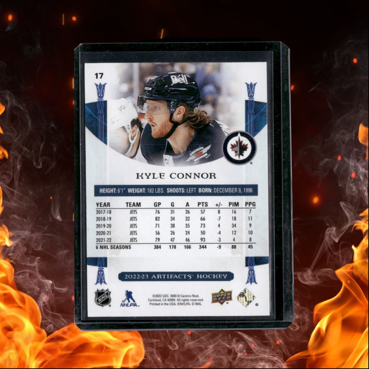 2022-23 Upper Deck Artifacts Kyle Connor Autumn Orange 52/75 #17