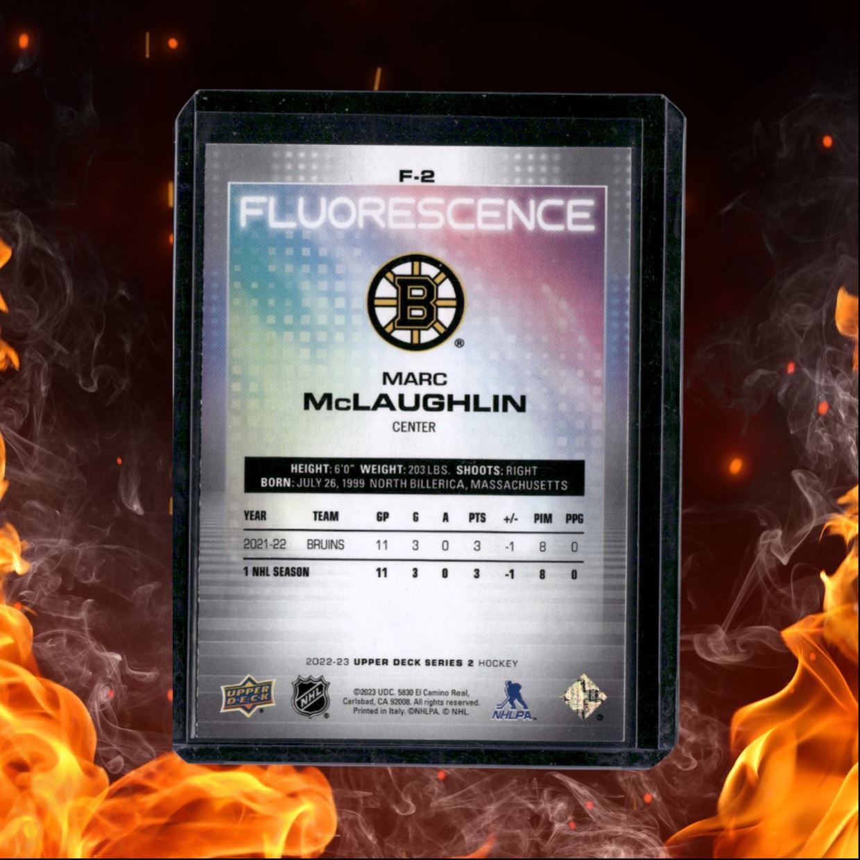 2022-23 Upper Deck Marc McLaughlin Fluorescence Blue Rookie 50/50 #F-2