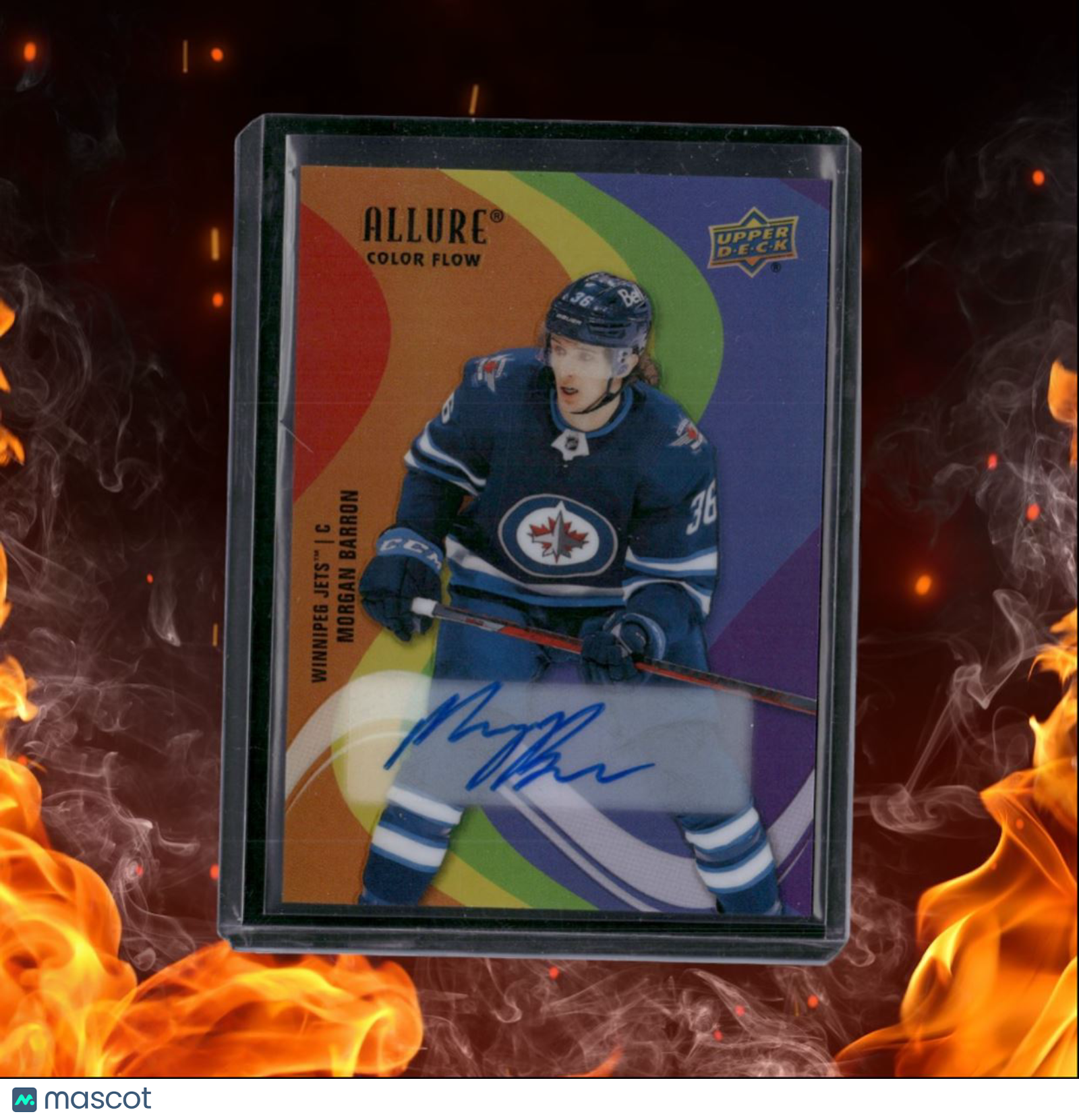 2022-23 Upper Deck Allure Morgan Barron Color Flow Full Rainbow Rookie Auto