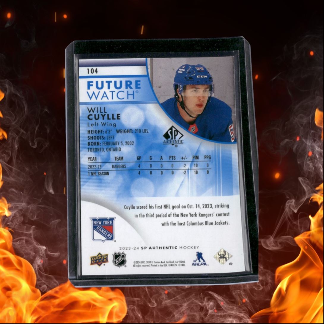 2023-24 SP Authentic Will Cuylle Future Watch Limited Blue Rookie 336/399 #104