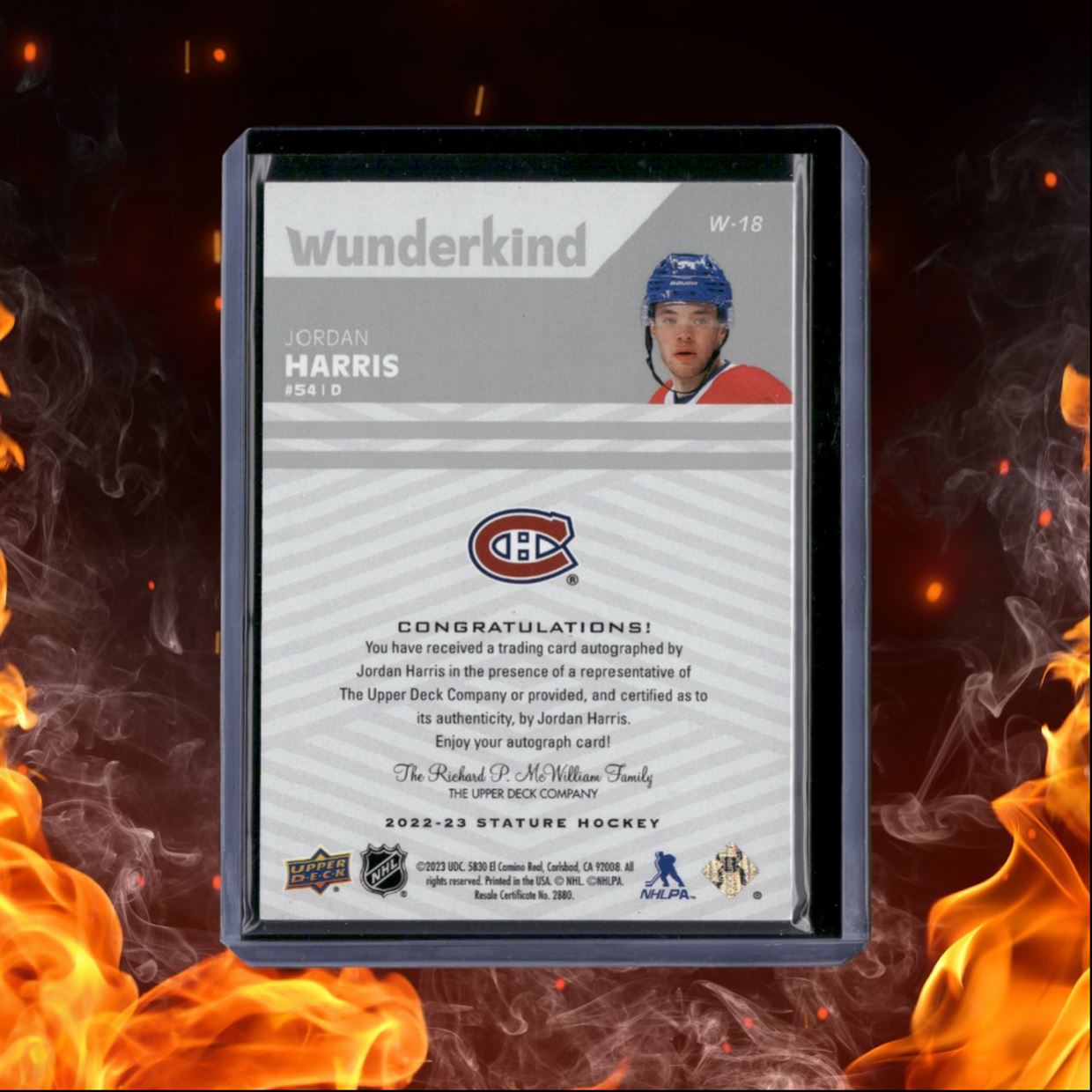 2022-23 Upper Deck Stature Jordan Harris Wunderkind Rookie Auto #W-18