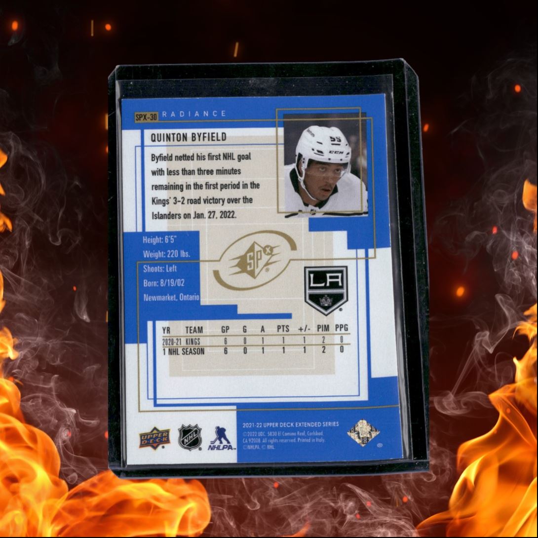 2021-22 Upper Deck Quinton Byfield SPx Retro Radiance Rookie 040/100 #SPX-30