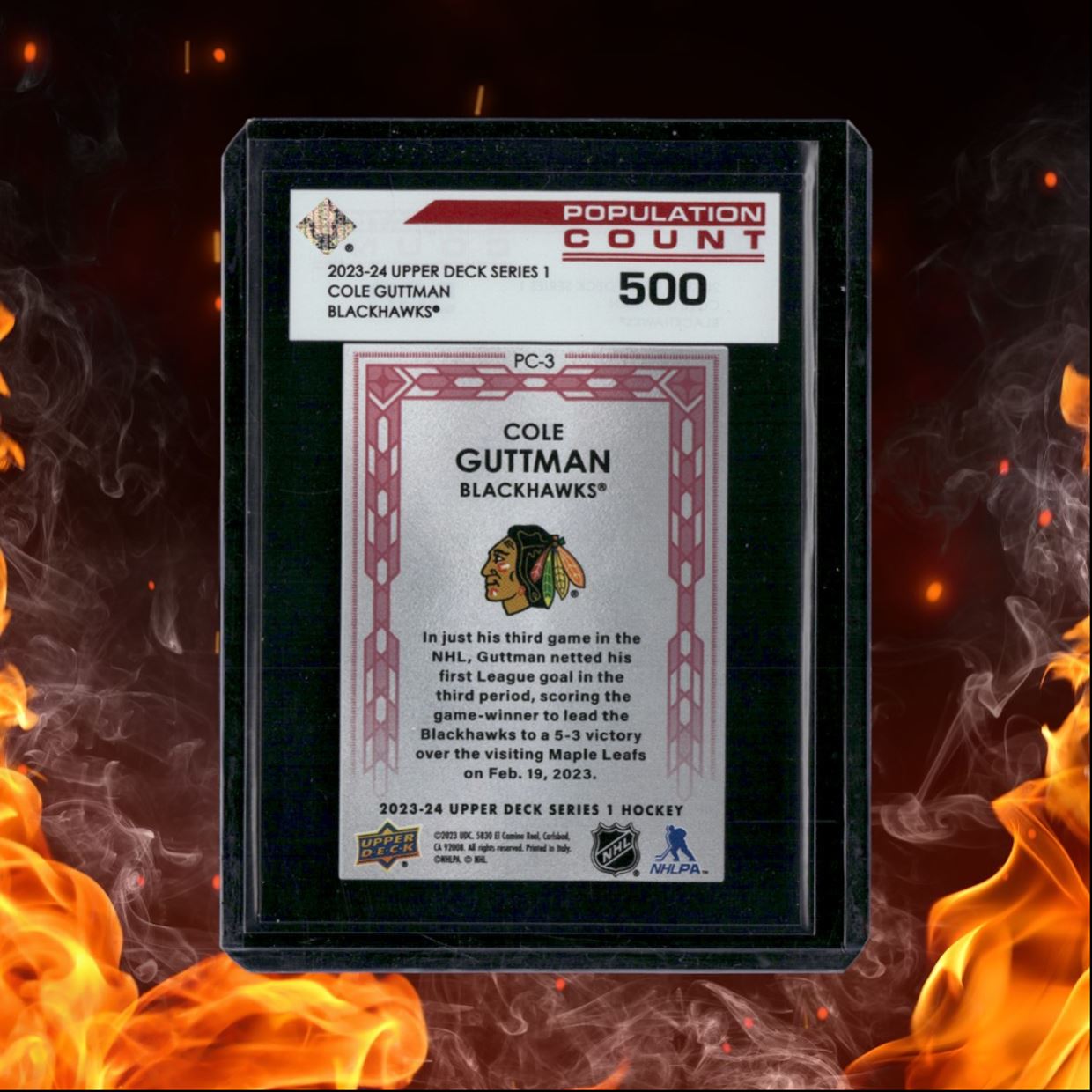 2023-24 Upper Deck Cole Guttman Population Count 500 Red Rookie /500 #107