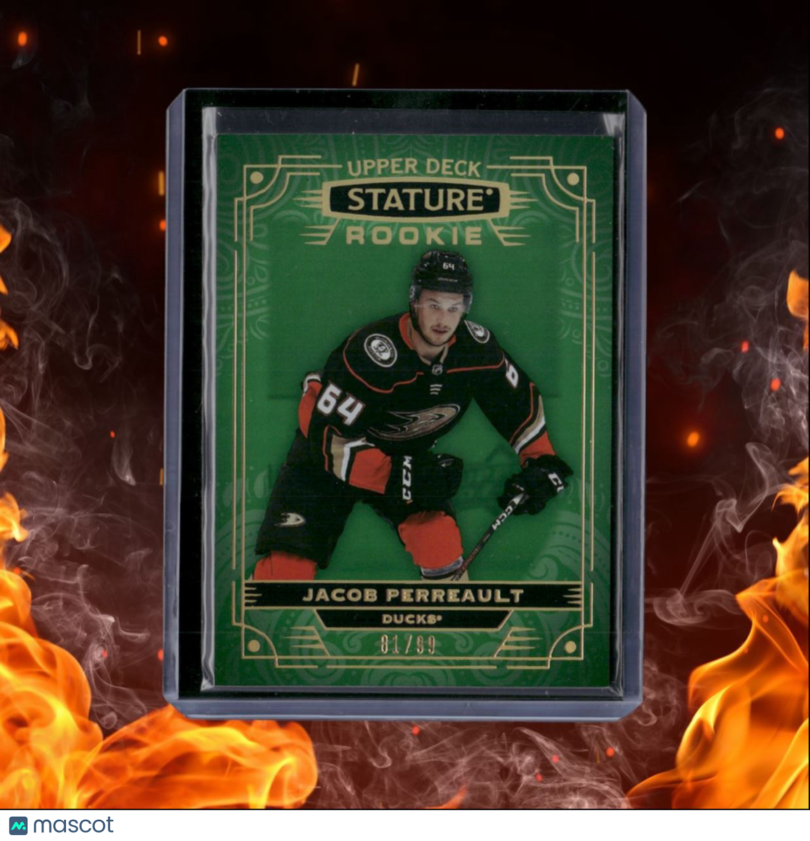 2022-23 Upper Deck Stature Jacob Perreault Green Rookie 81/99 #109