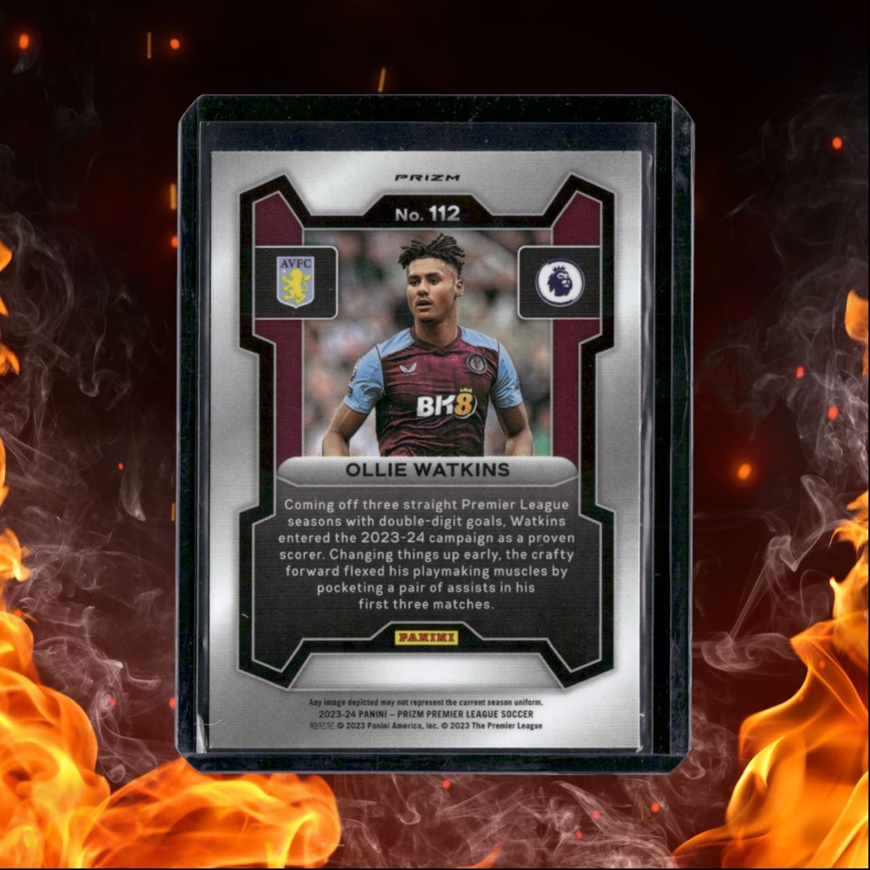 2023 Panini Prizm Premier League Ollie Watkins Orange Mosaic Prizm #112
