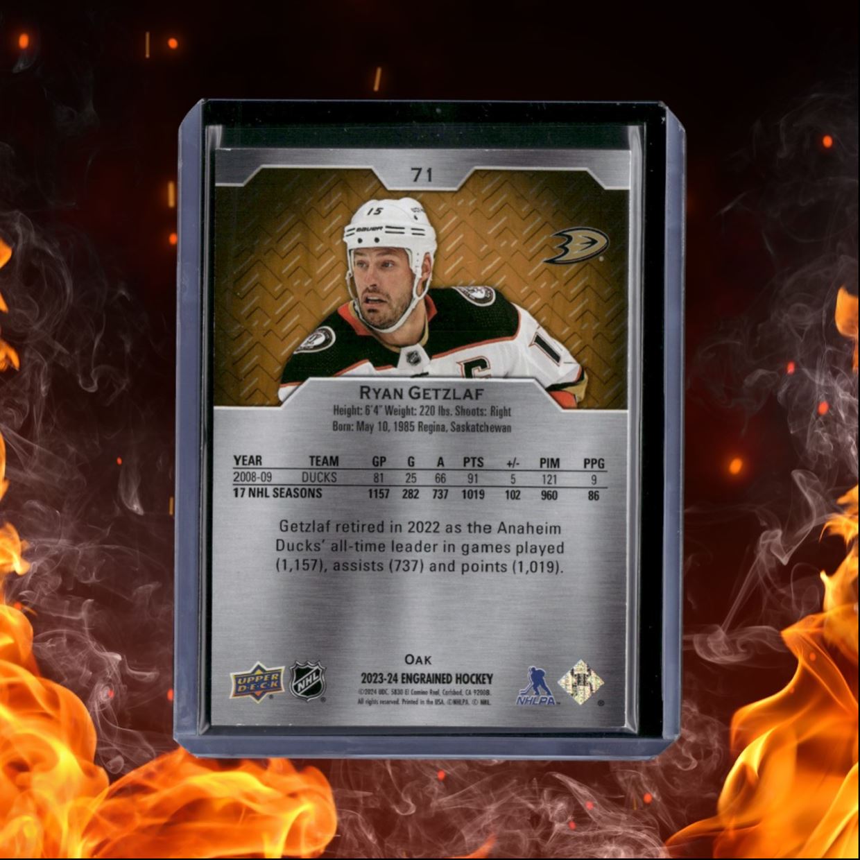 2023-24 Upper Deck Engrained Ryan Getzlaf Oak 102/299 #71