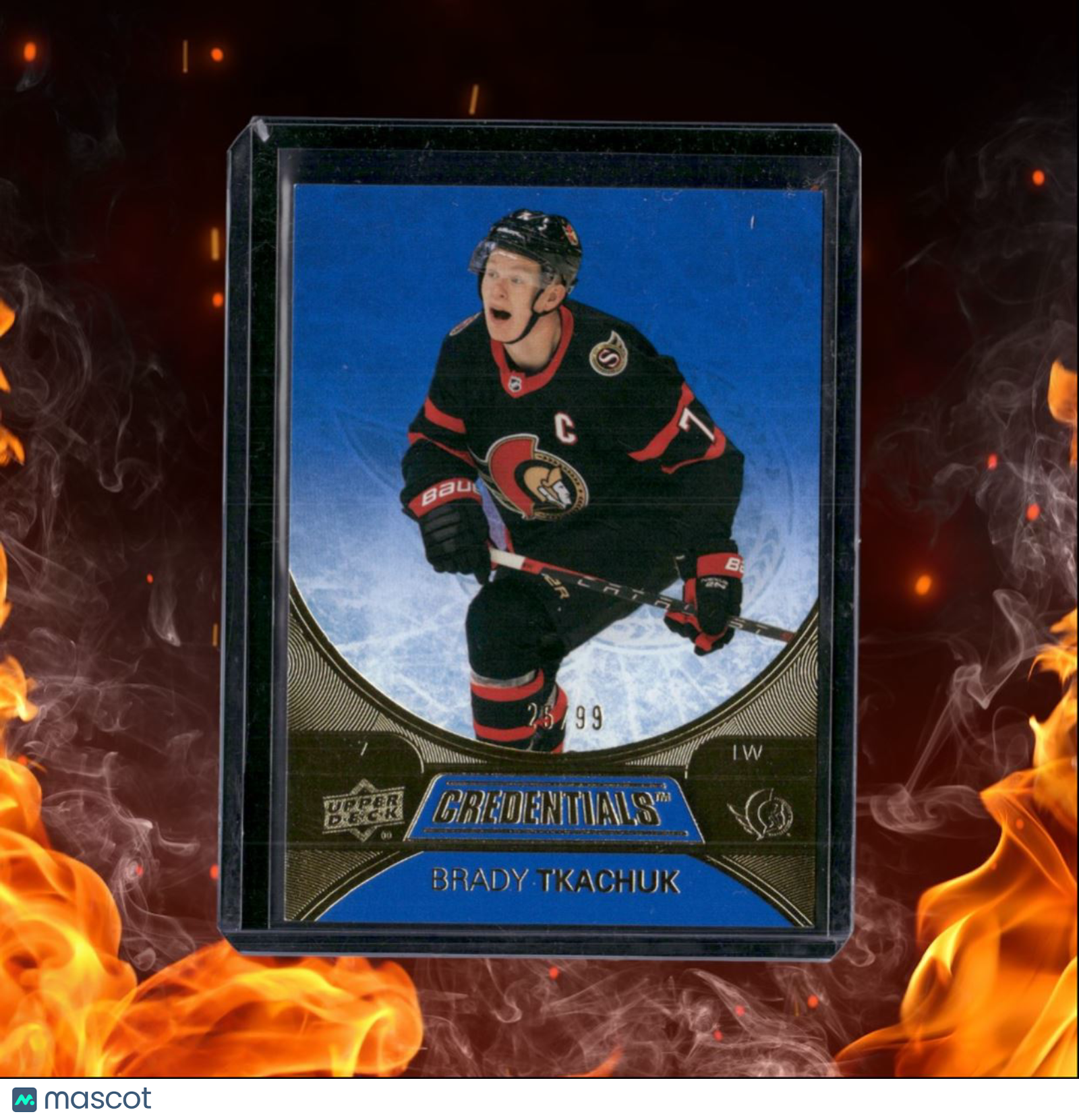 2023-24 Upper Deck Credentials Brady Tkachuk Blue 25/99 #46