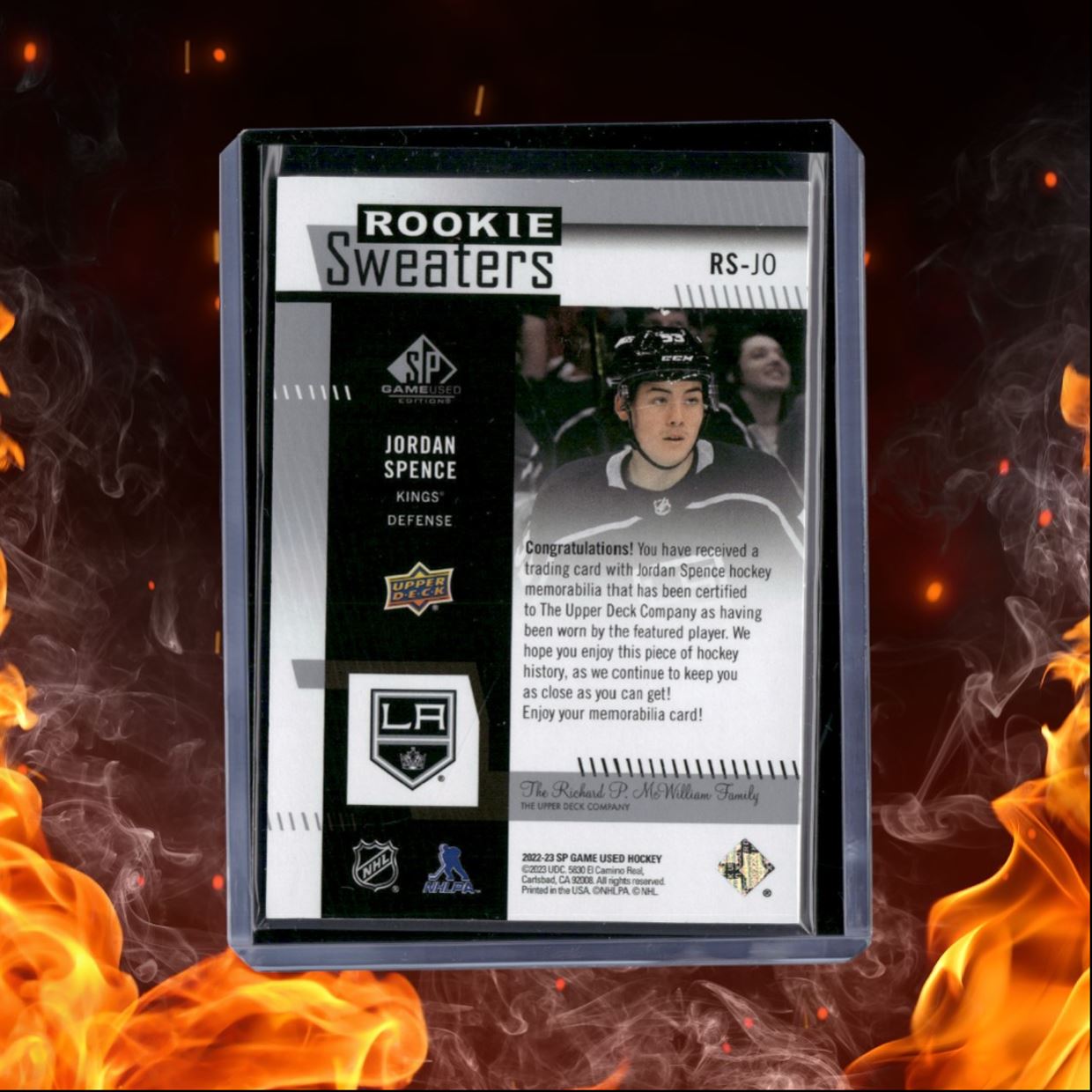 2022-23 SP Game Used Jordan Spence Sweaters Jersey Rookie #RS-JO