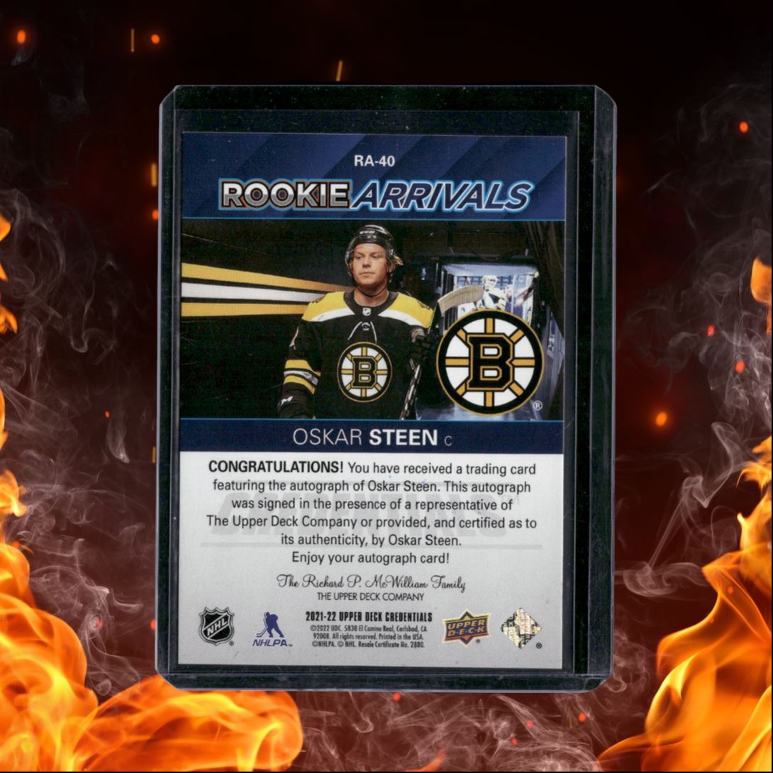2021-22 Upper Deck Credentials Oskar Steen Rookie Arrivals Rookie Auto #RA-40