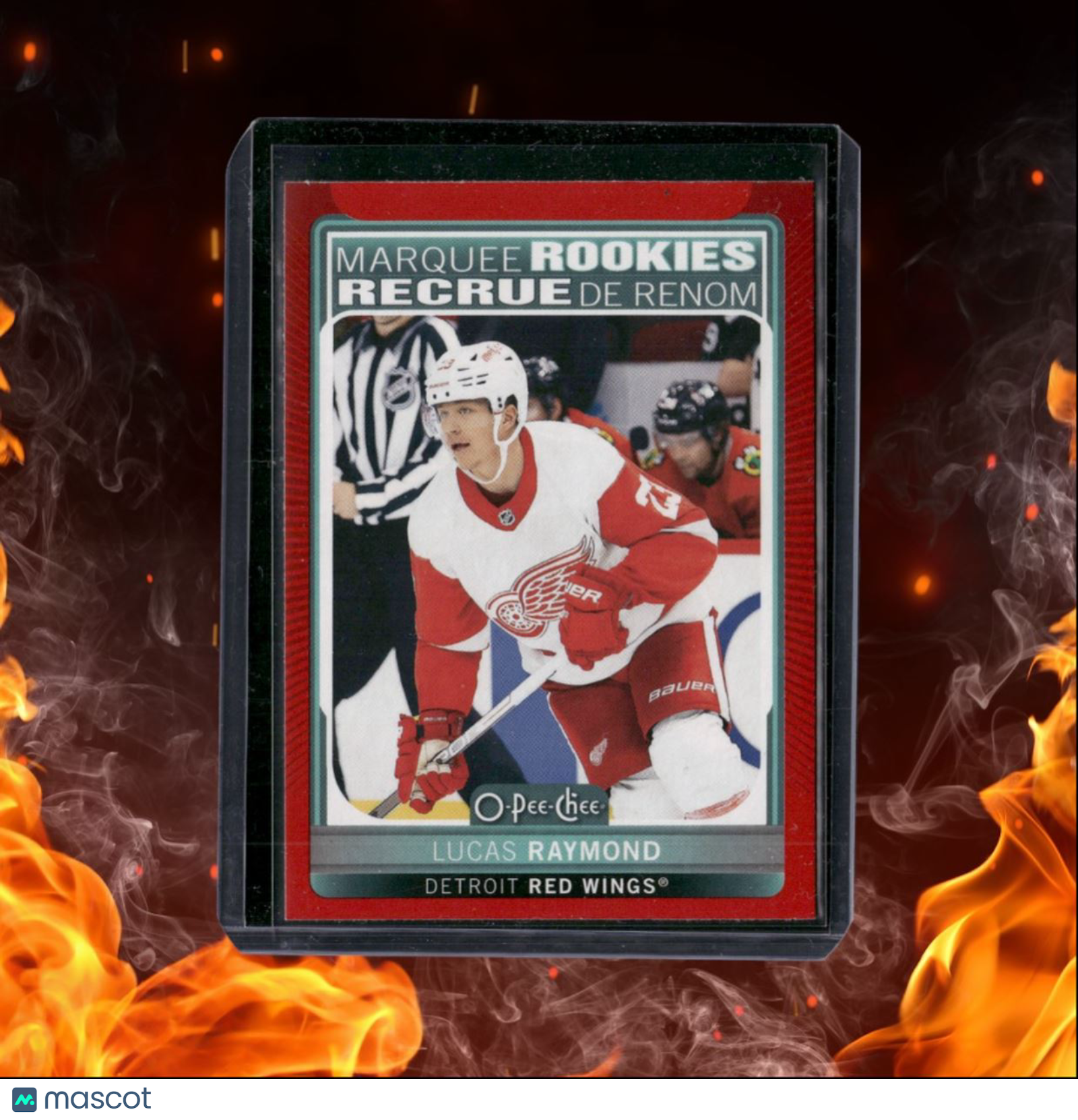 2021-22 O-Pee-Chee Lucas Raymond Red Border SSP Rookie #627