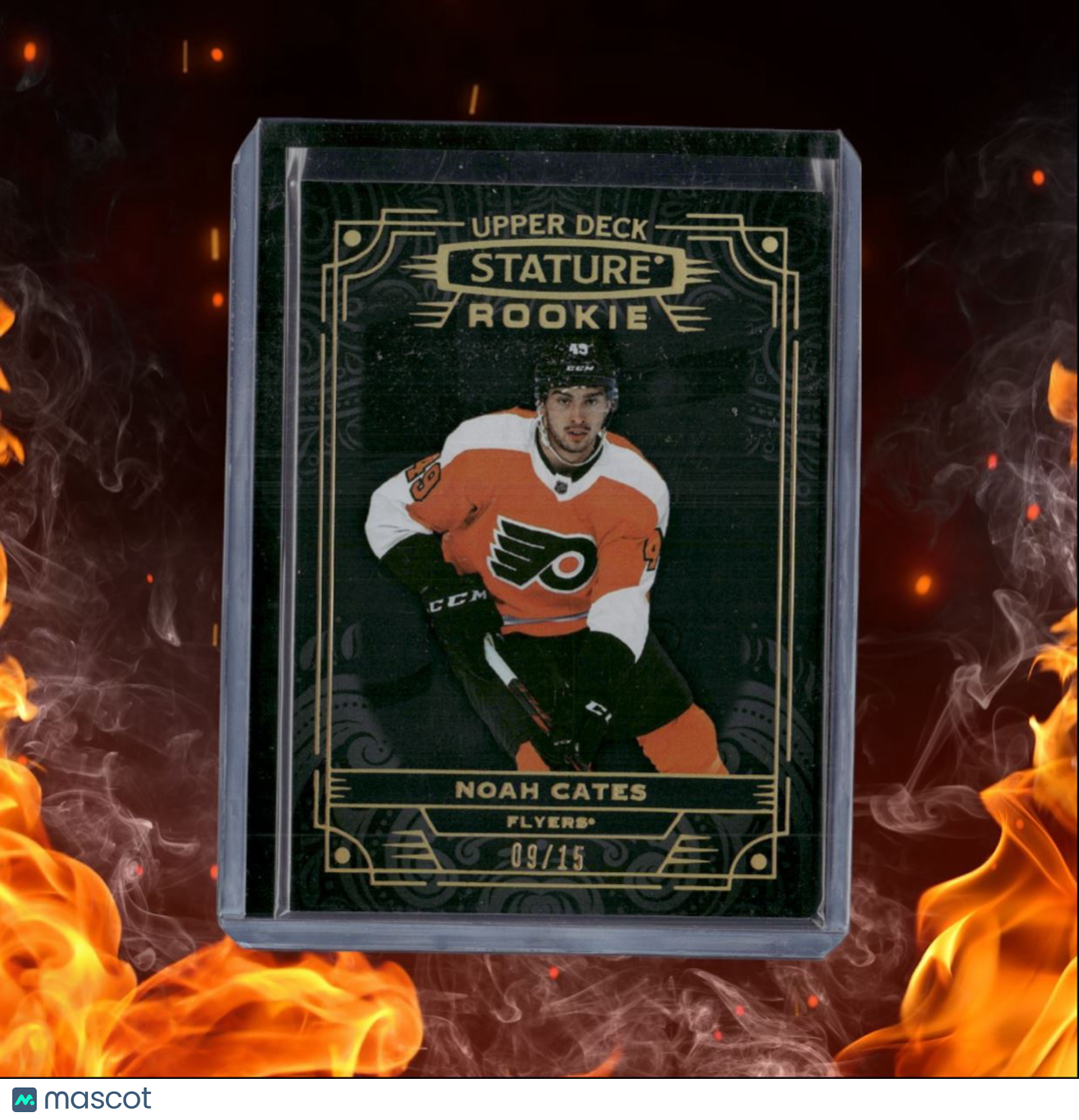 2022-23 Upper Deck Stature Noah Cates Black Rookie 09/15 #166