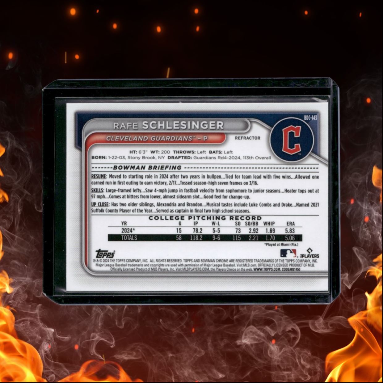 2024 Bowman Chrome Rafe Sclesinger 1st Prospect Refractor #BDC-143