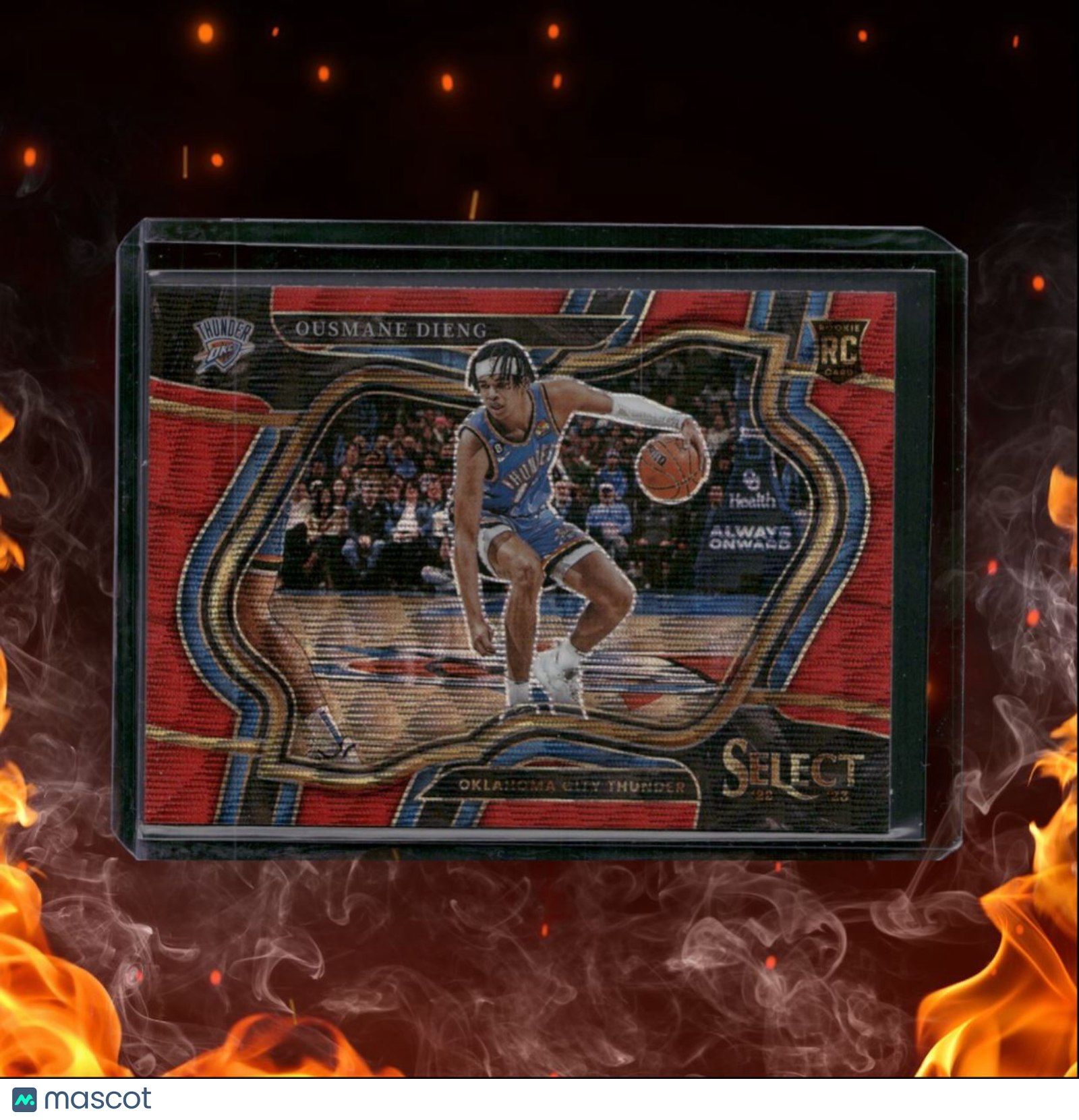 2022-23 Panini Select Ousmane Dieng Red Ruby Wave Prizm Courtside Rookie #267