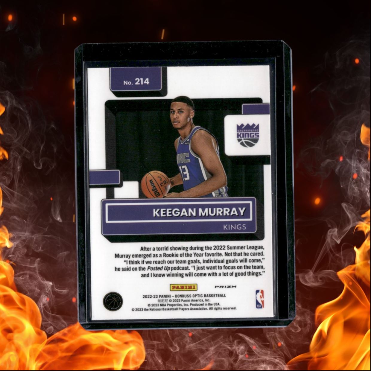 2022-23 Donruss Optic Keegan Murray Holo Rated Rookie Auto #214