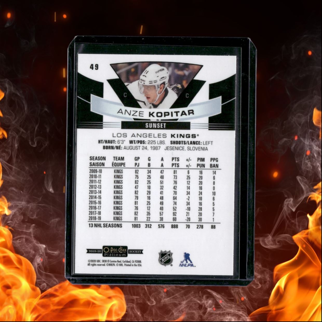 2019-20 O-Pee-Chee Platinum Anze Kopitar Sunset #49
