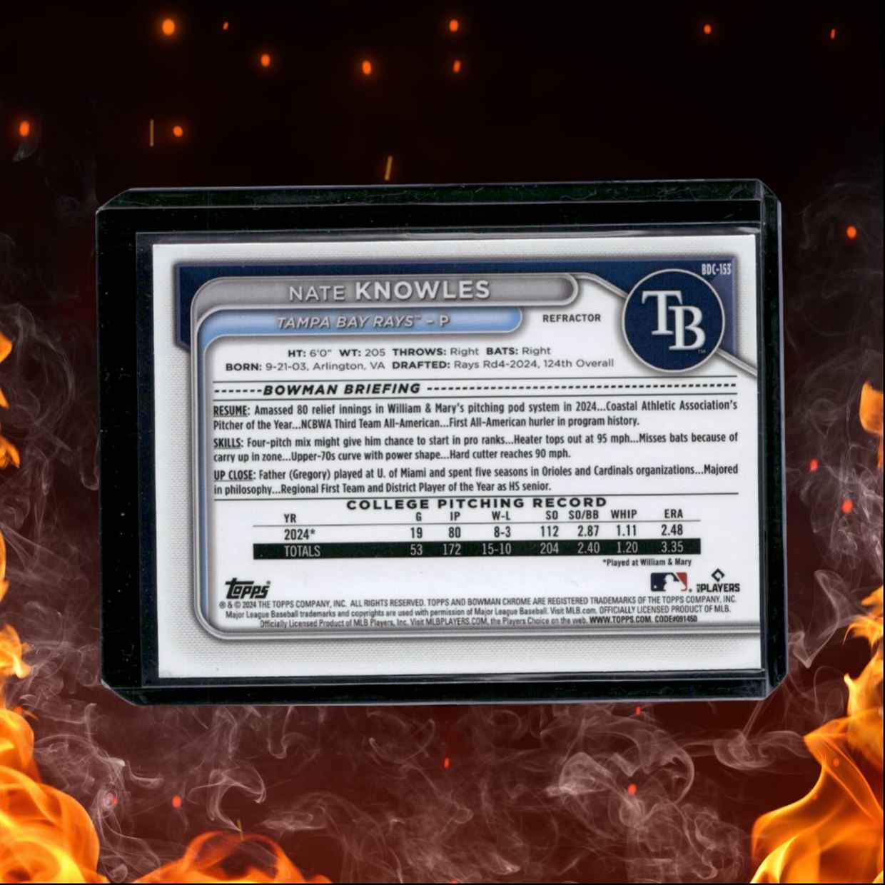 2024 Bowman Chrome Nate Knowles 1st Prospect Refractor #BDC-153