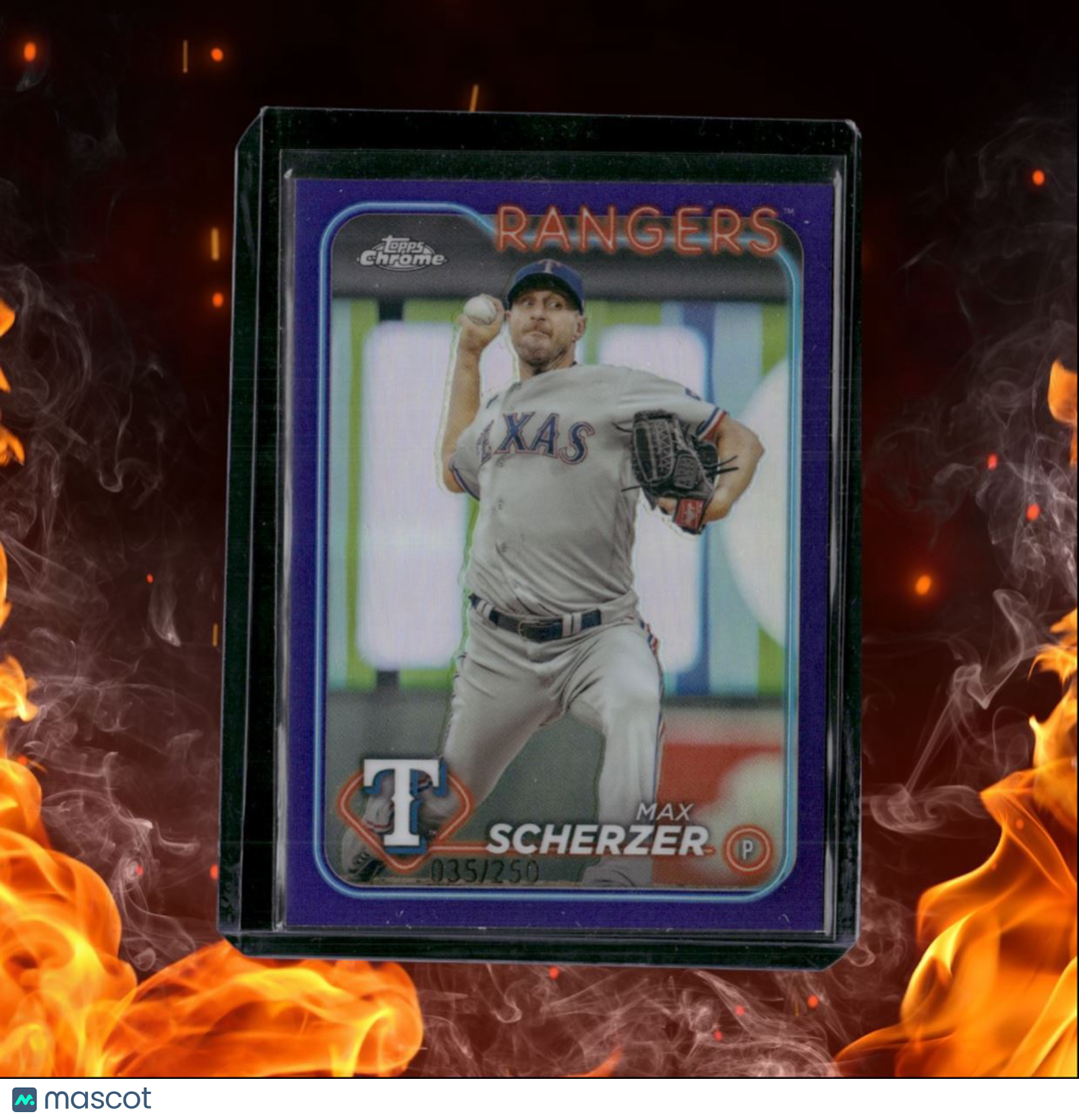 2024 Topps Chrome Max Scherzer Purple Refractor 035/250 #37