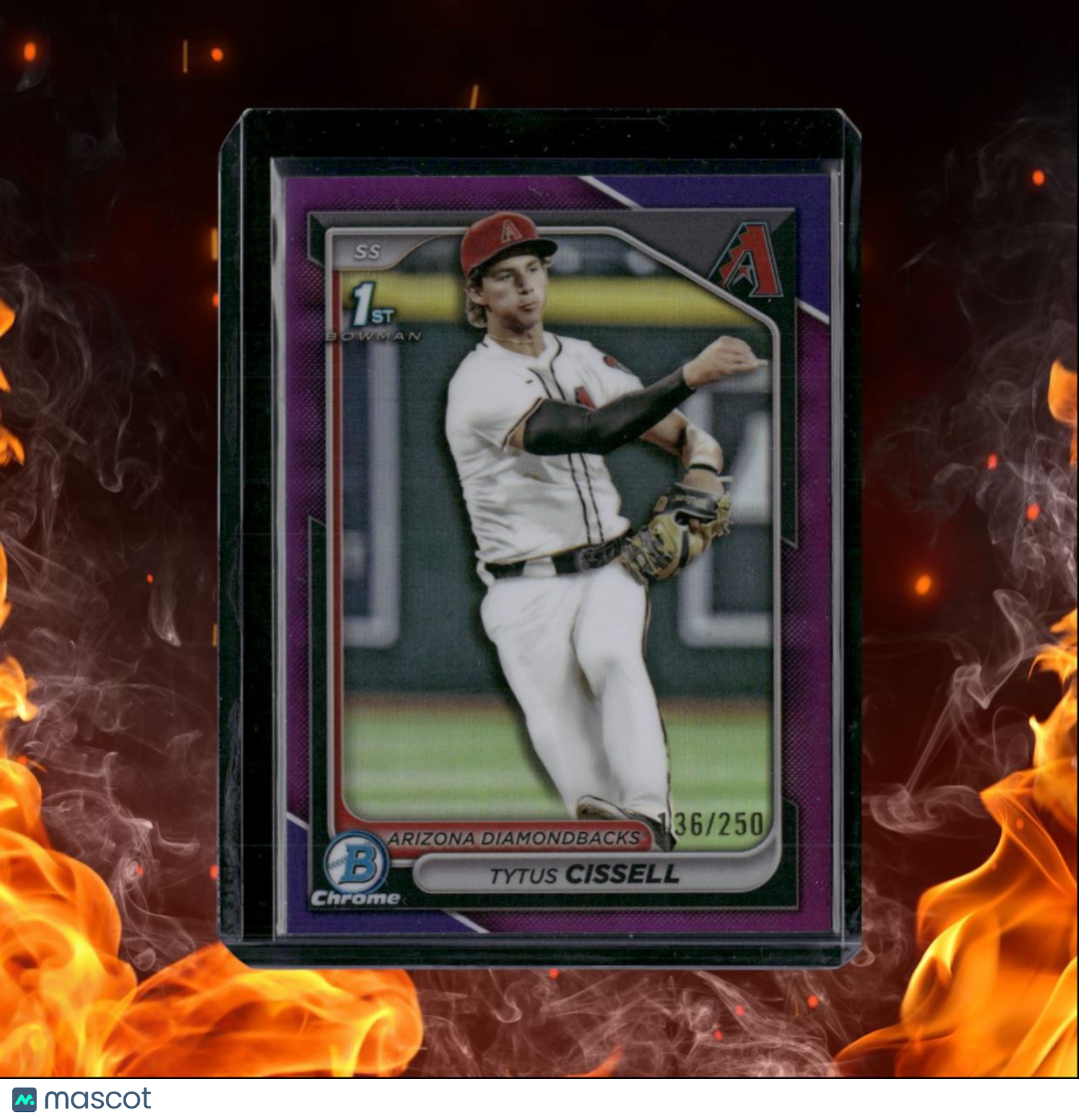 2024 Bowman Chrome Tytus Cissell 1st Prospect Purple Refractor 136/250 #BDC-157