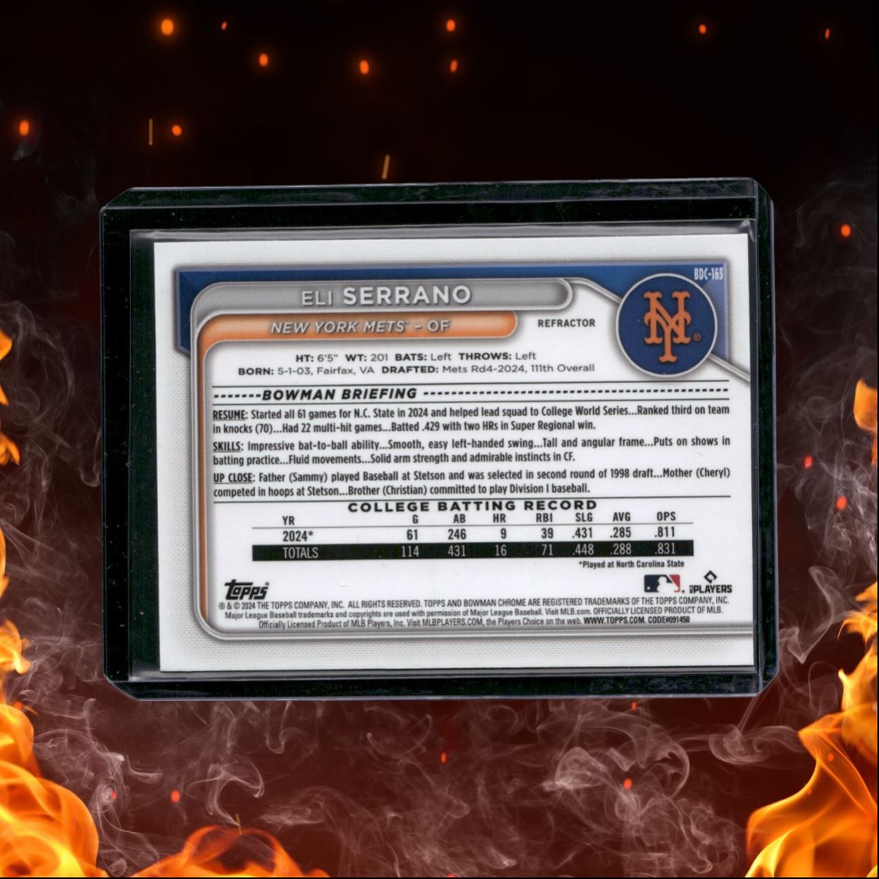 2024 Bowman Chrome Elian Miranda 1st Prospect Refractor #BDC-163